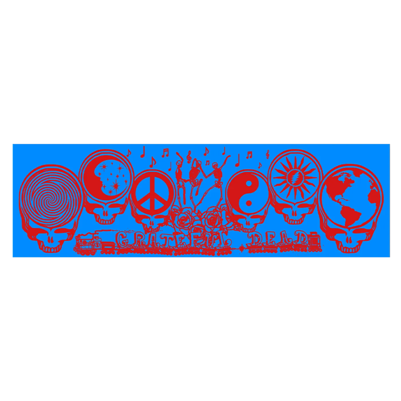 Grateful Dead Stealie Train Bumper Sticker