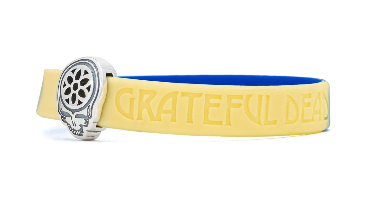 【希少】Grateful Dead Trainクッキージャーmumber#917 Grateful Dead GOOD ART HLYWD SYF Rosette Rubber Biscuit Bracelet