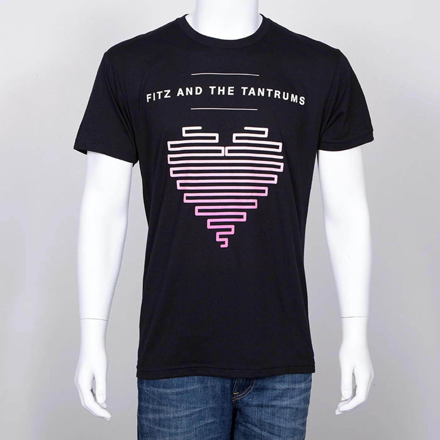 Fitz and The Tantrums Lined Up Heart Unisex T-Shirt (Black)