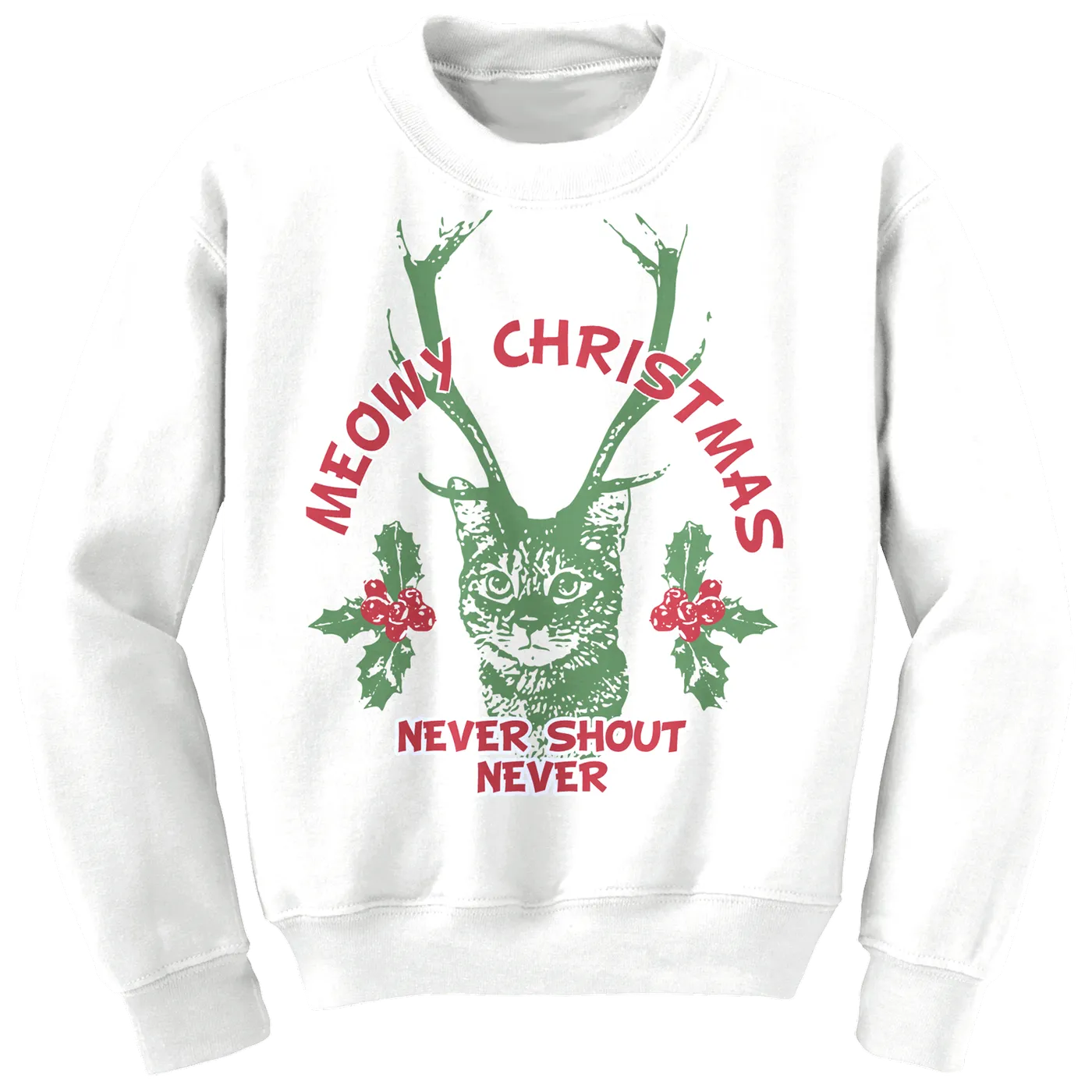 Never Shout Never Meowy Christmas Sweatshirt