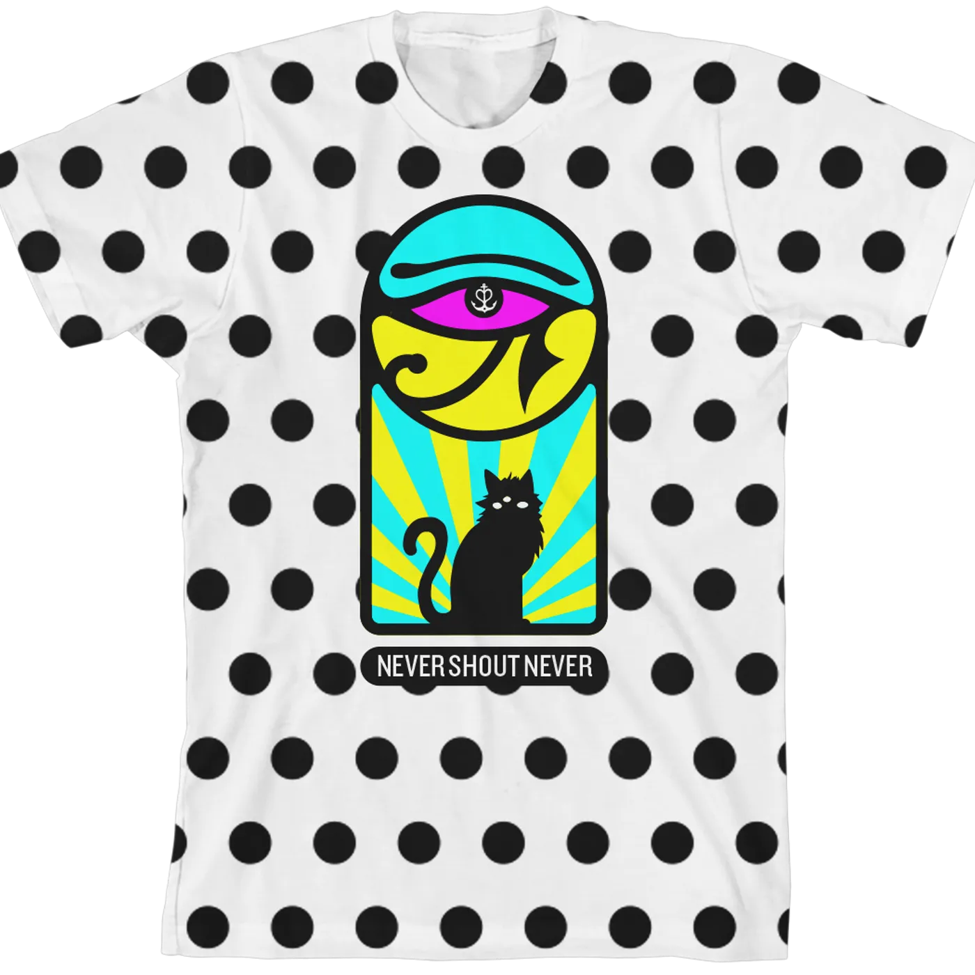 Never Shout Never Cat Eye All Over Dot Unisex T-Shirt