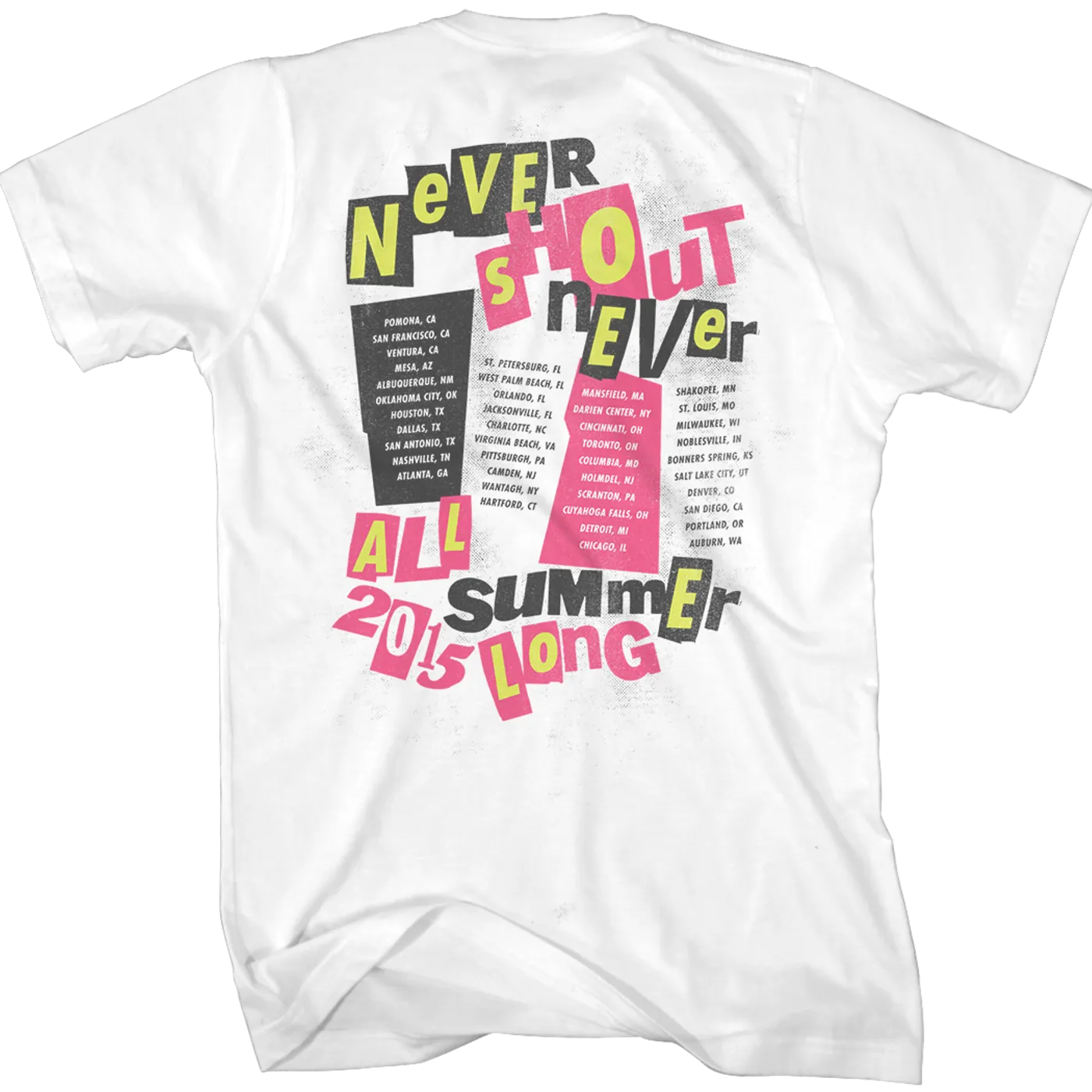 Never Shout Never Punk Kitty 2015 Summer Tour T-Shirt