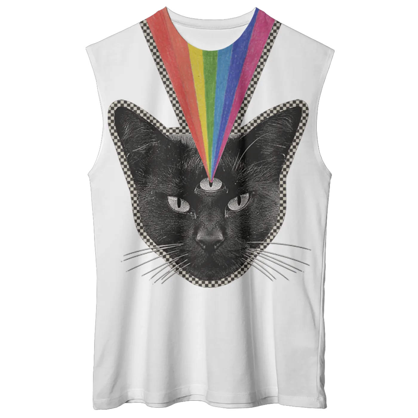 Never Shout Never Black Cat Album Cutoff Muscle Tank