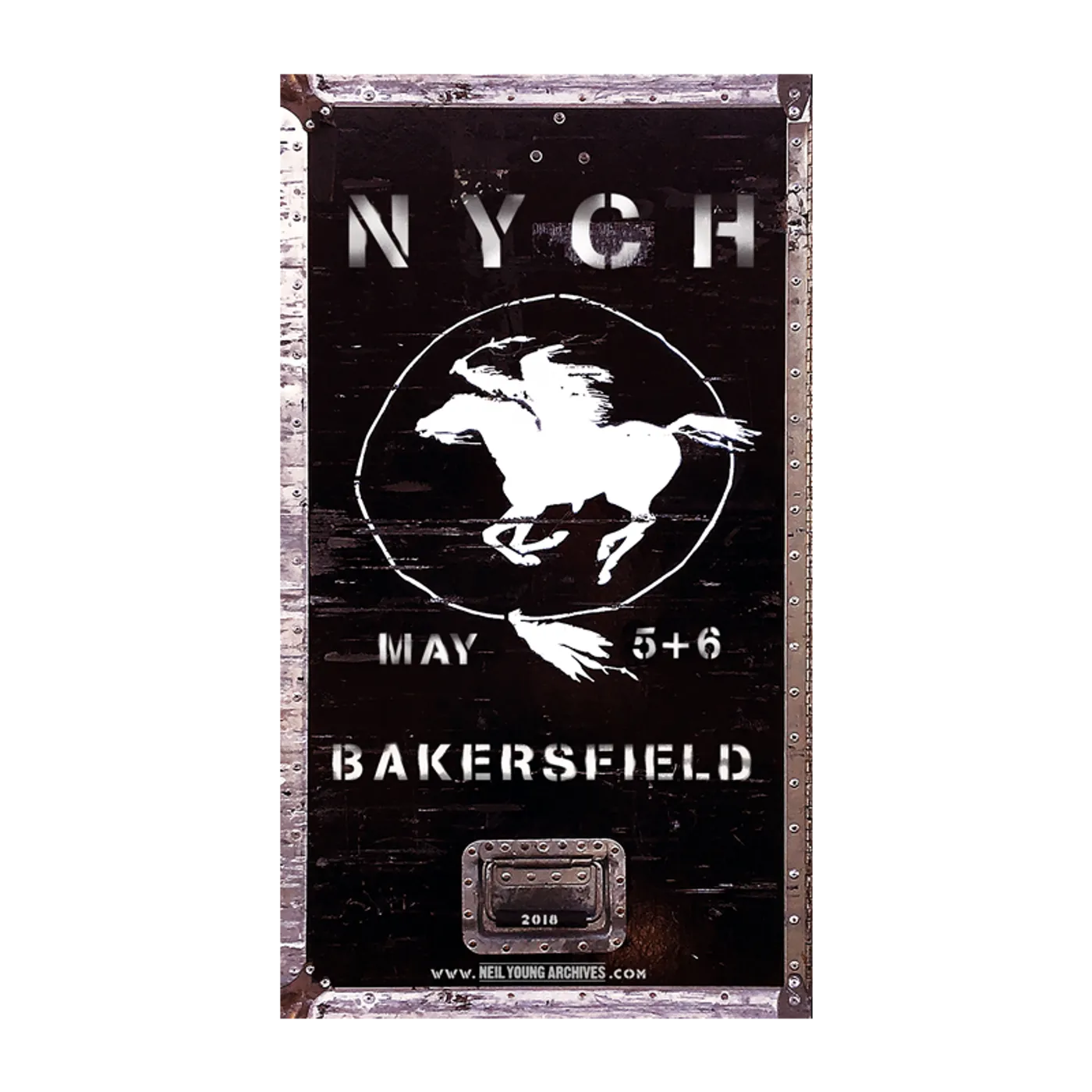 Neil Young NYCH 2018 Tour Poster Bakersfield May 5 + 6