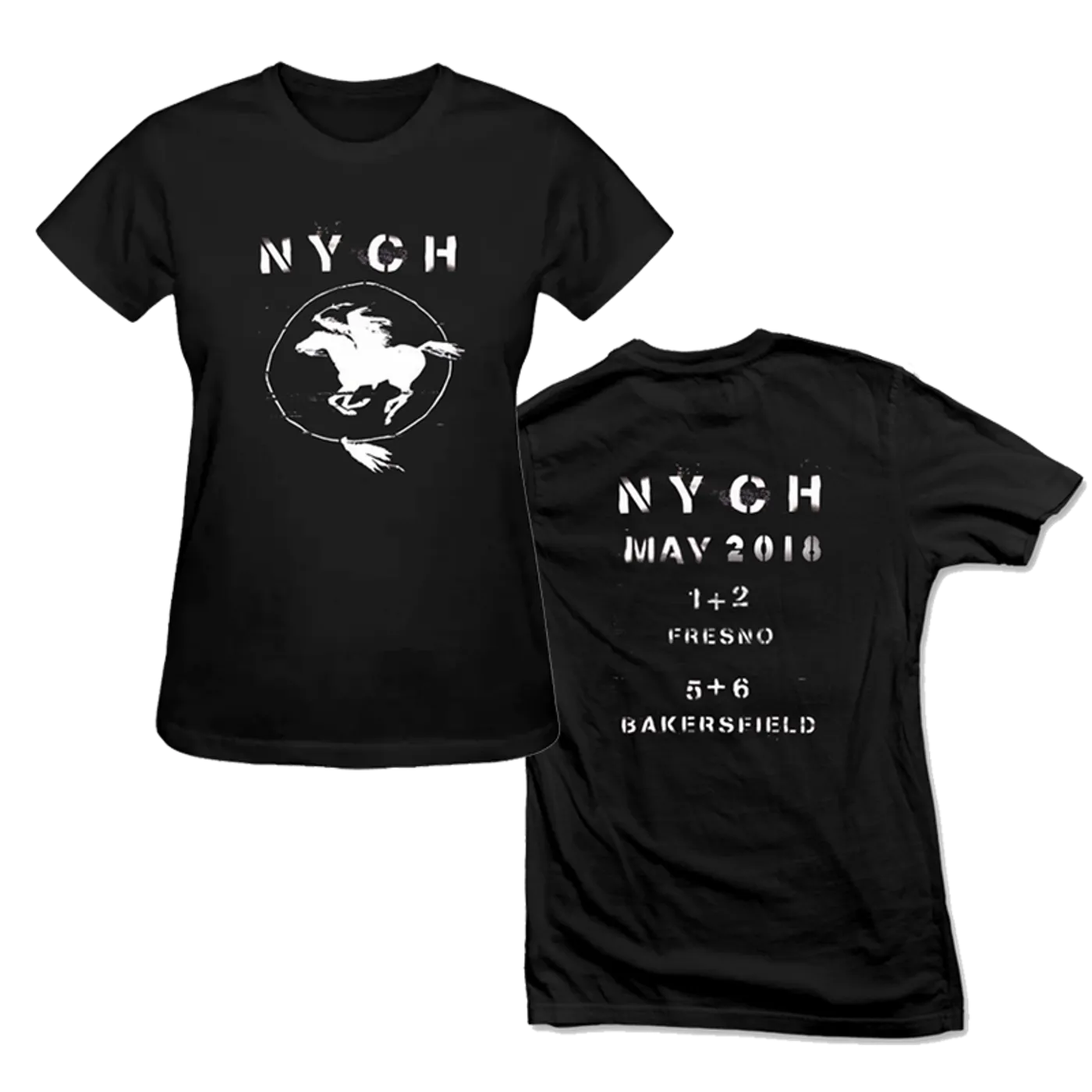 Neil Young NYCH 2018 Tour Big Logo Women’s Black T-shirt