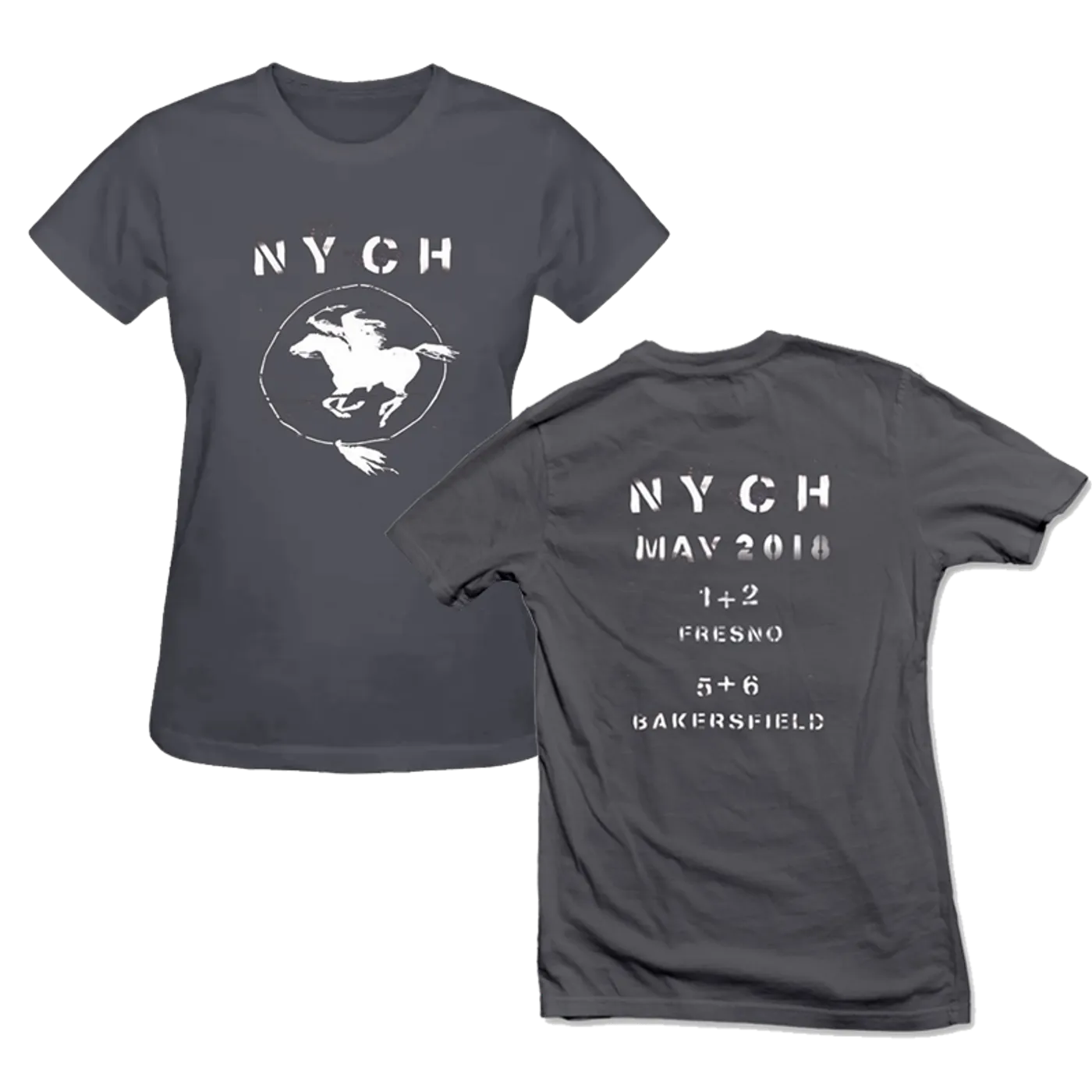 Neil Young NYCH 2018 Tour Big Logo Women’s Grey T-shirt