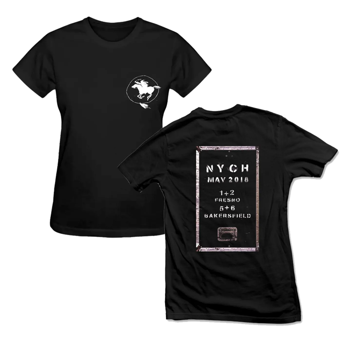 Neil Young NYCH 2018 Tour Small Logo Women’s Black T-shirt