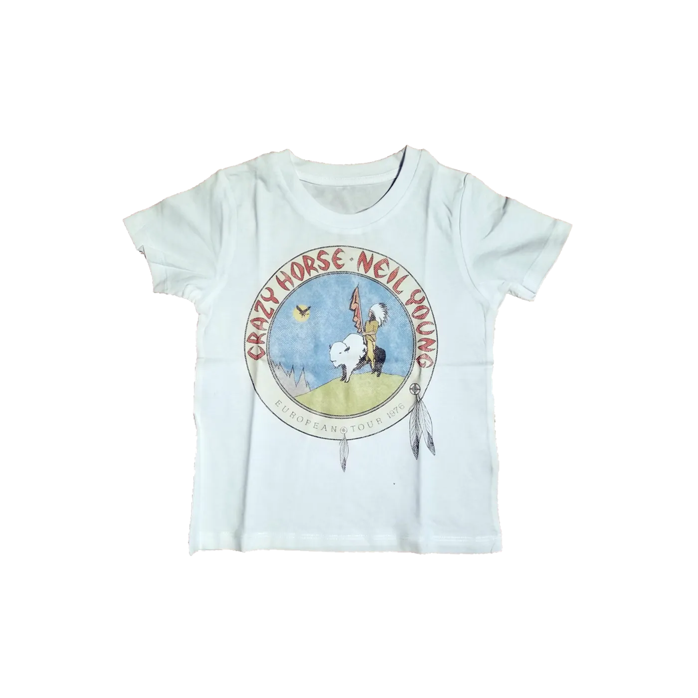 Neil Young Crazy Horse 1976 Tour Kids White T-shirt