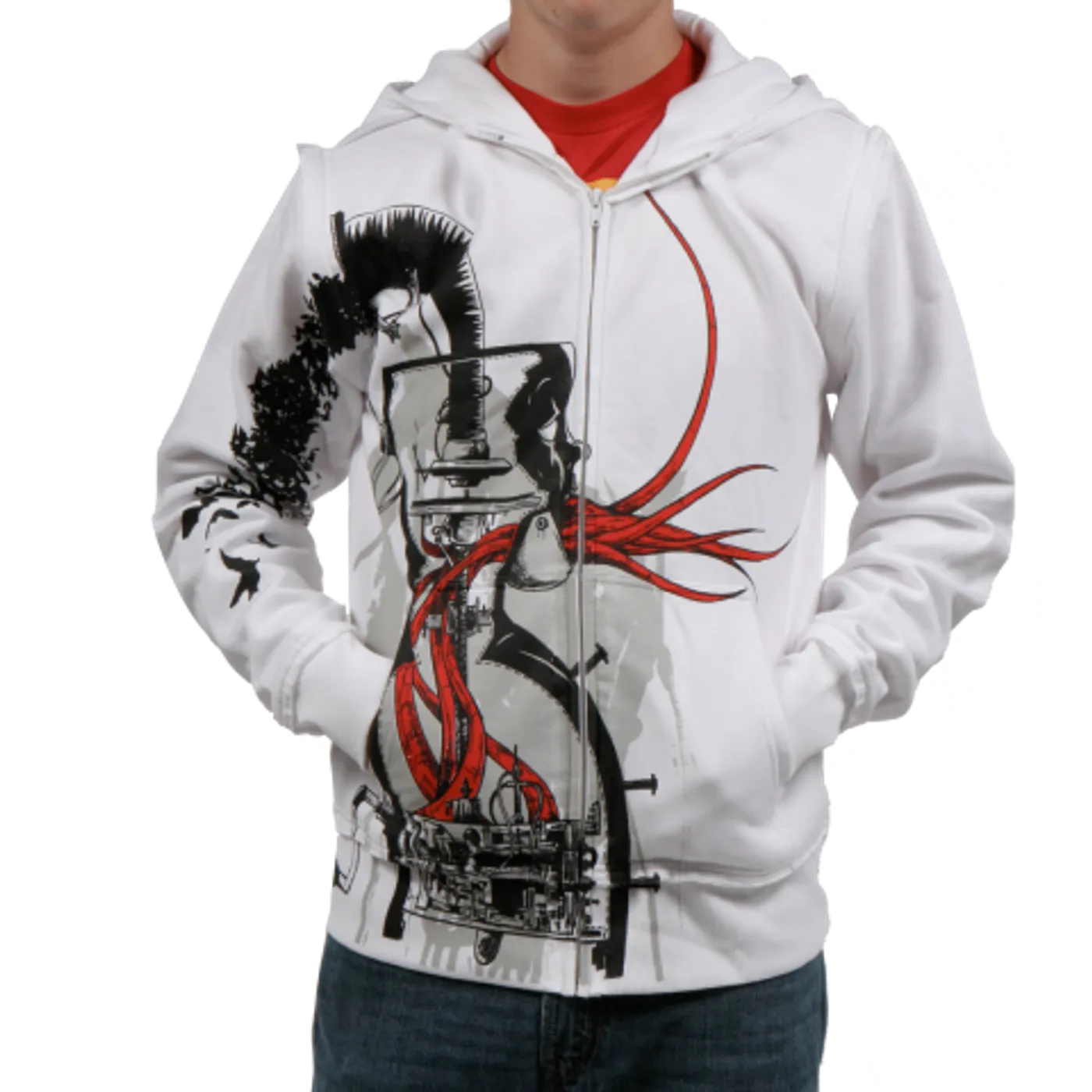 The Used Zip Off Sleeve Hoodie