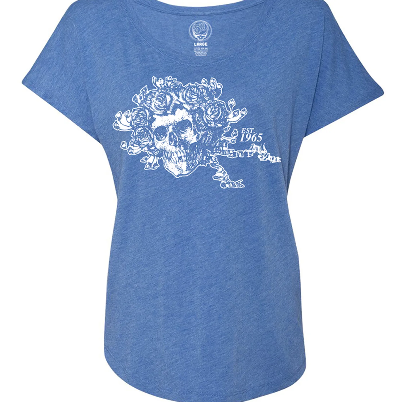 Grateful Dead Women's Skull & Roses Dolman Top (Royal)