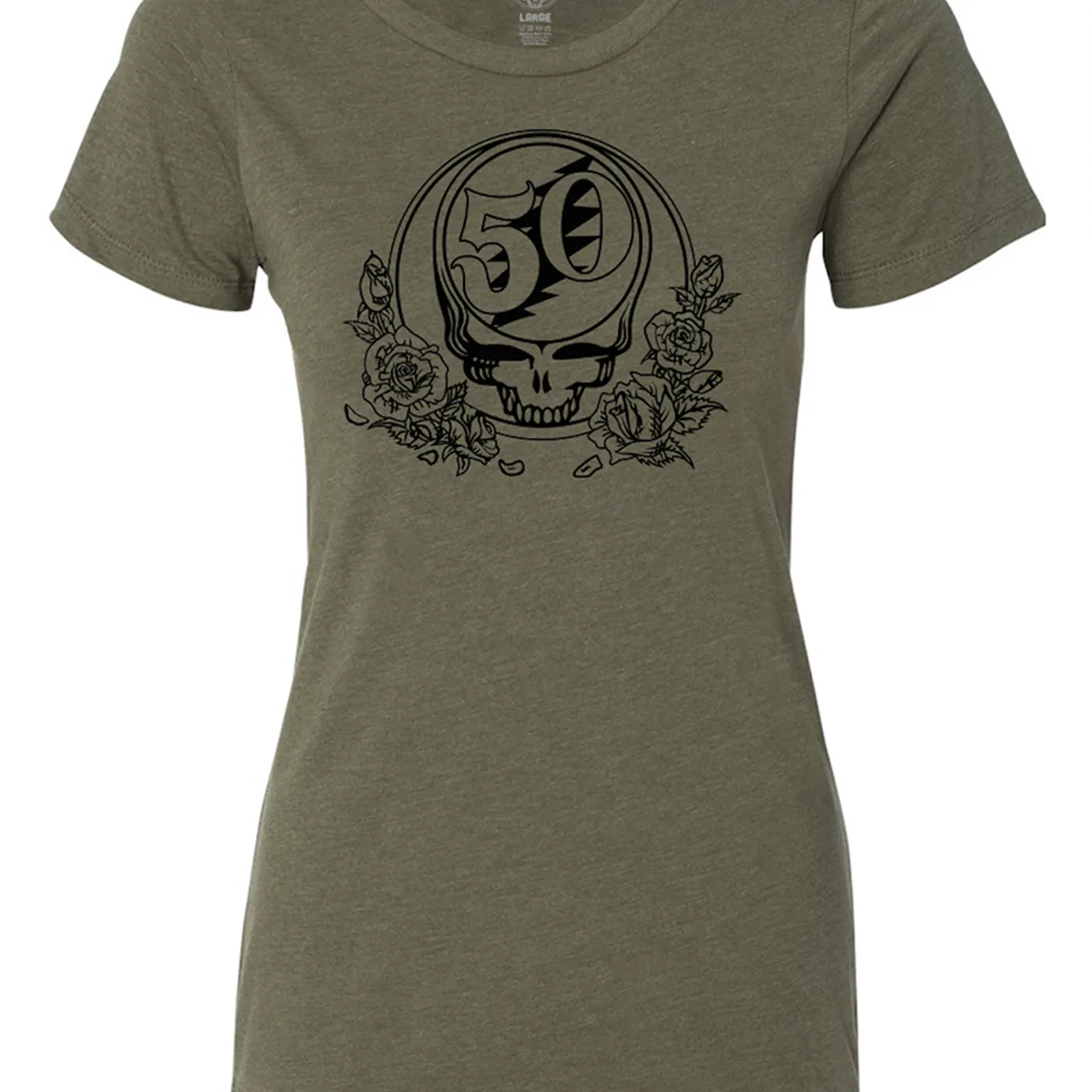 Grateful Dead Women's 50th Concert Tee (Olive)