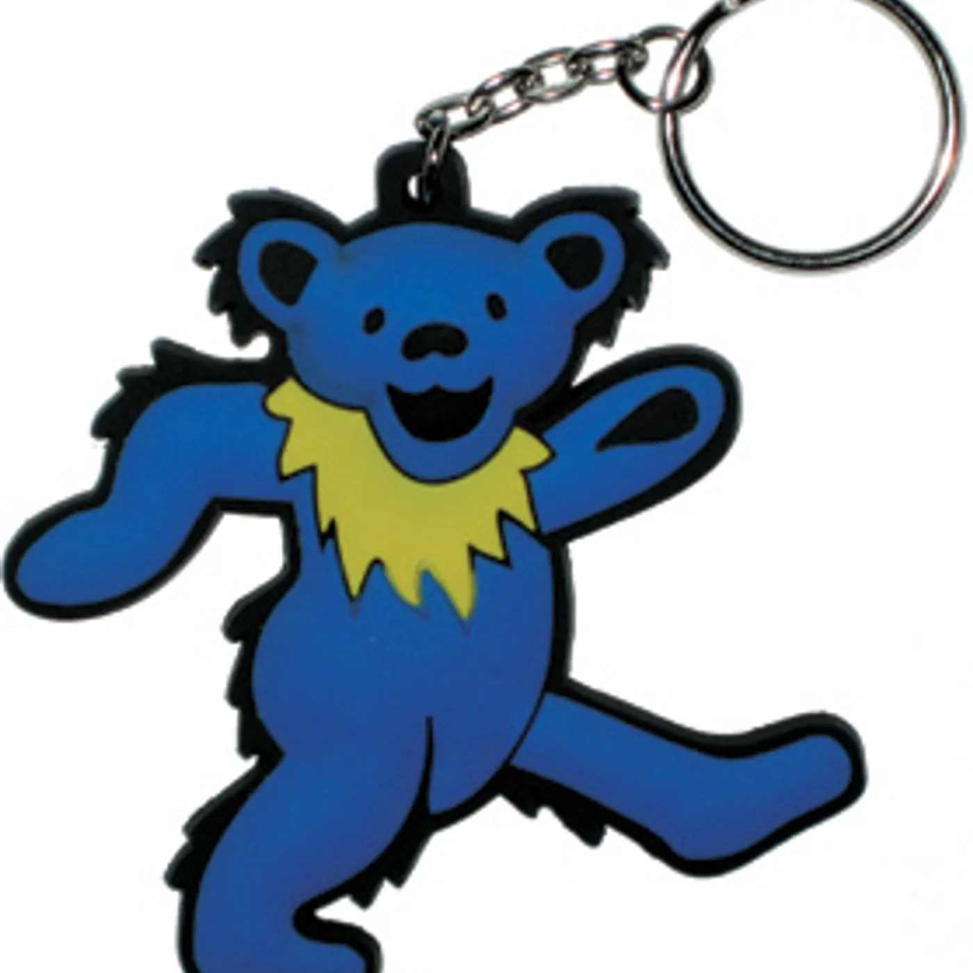 Grateful Dead Dancing Bears Small Rubber Keychain (Blue)