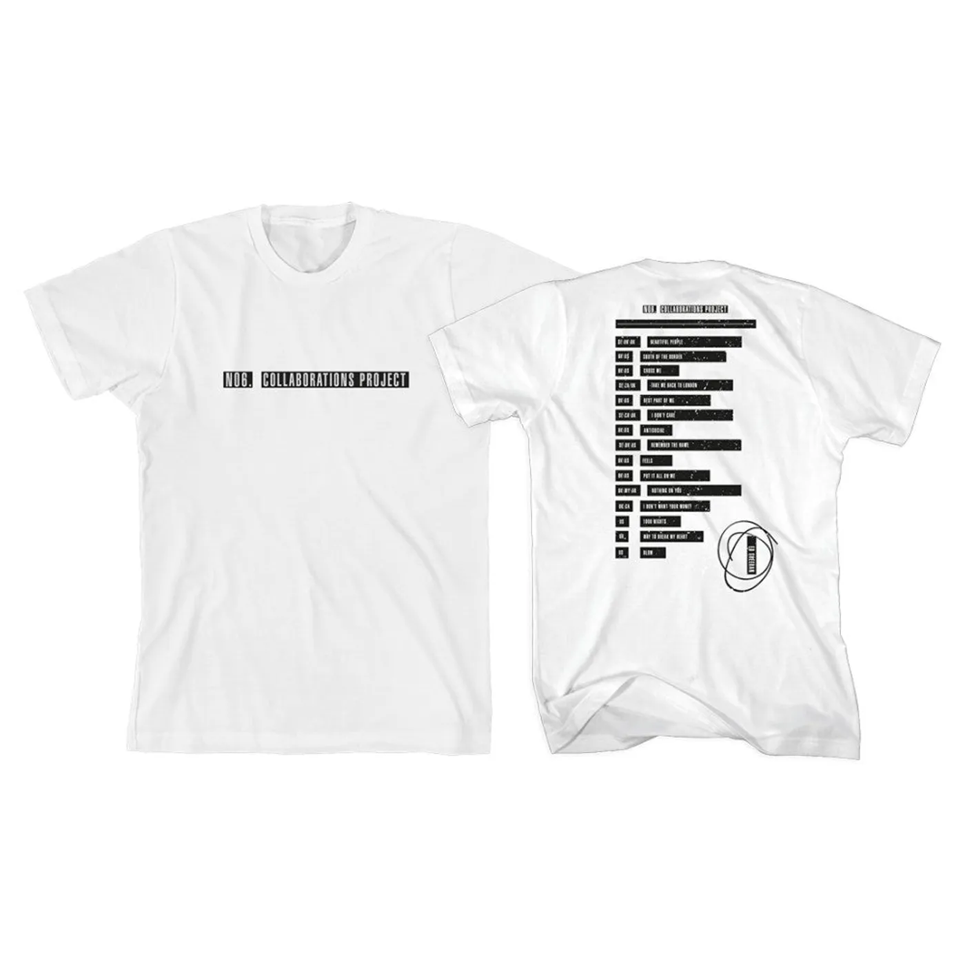Ed Sheeran No.6 Collaborations Project Pop Up Tracklist White T-Shirt