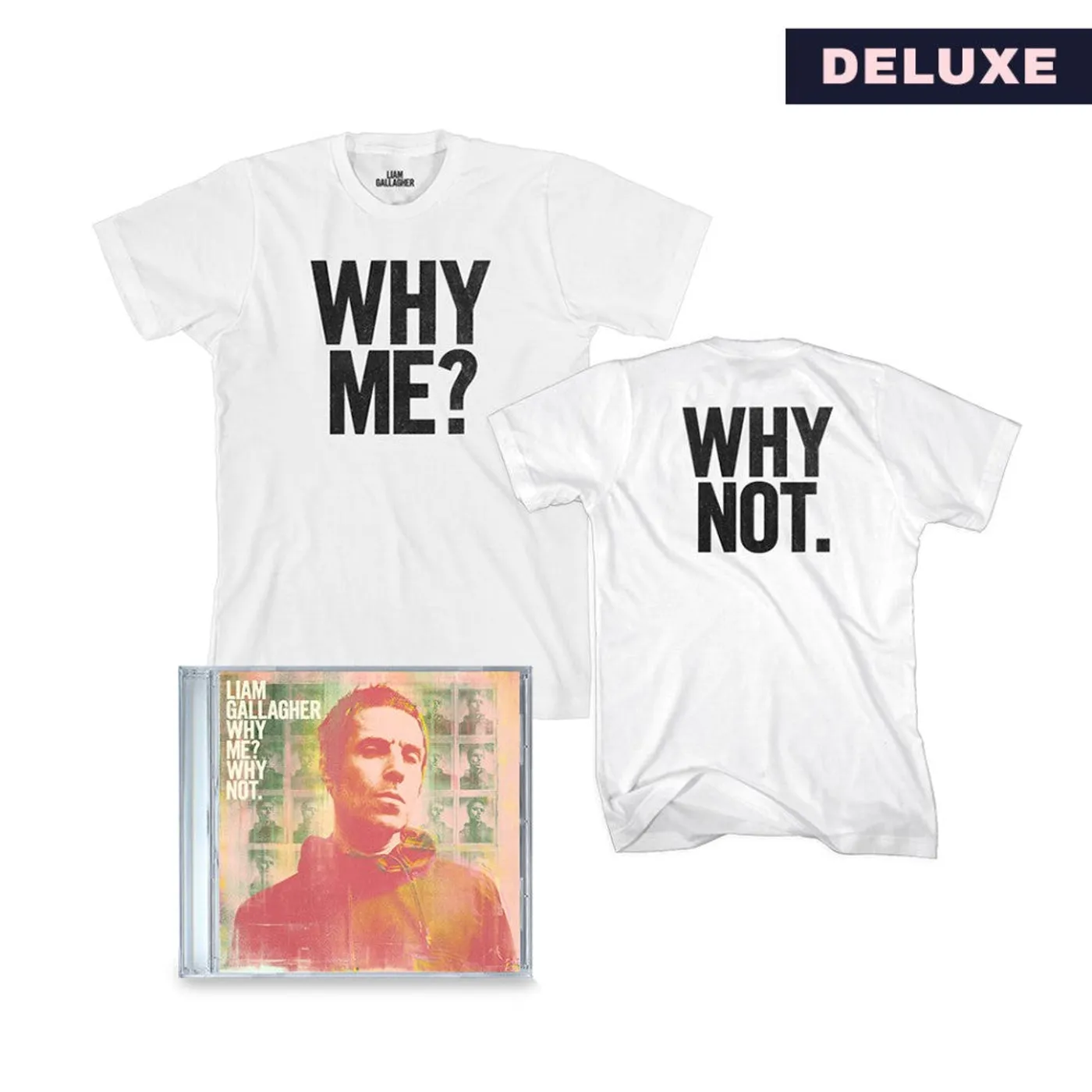 Liam Gallagher Why Me? Why Not. Deluxe CD and T-Shirt Bundle