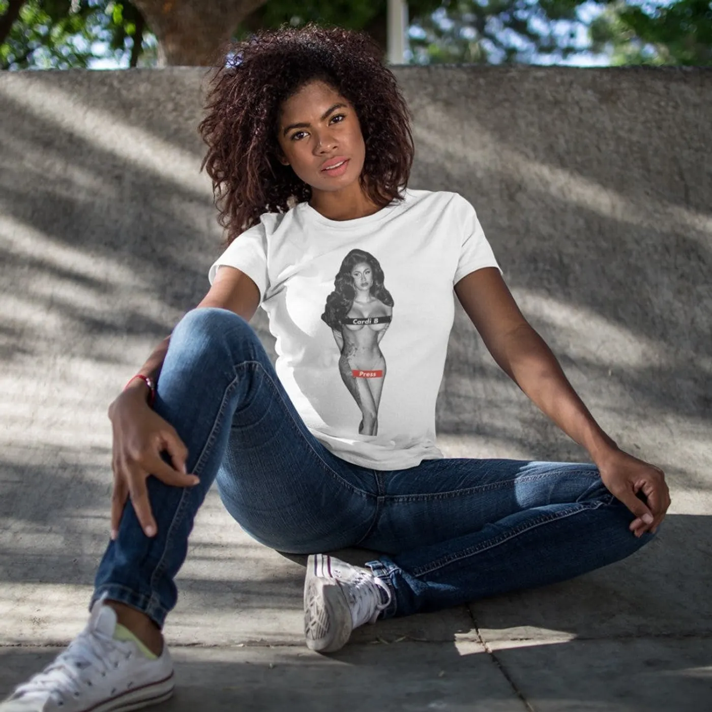 Cardi B Press Text Box Cover Up T-Shirt