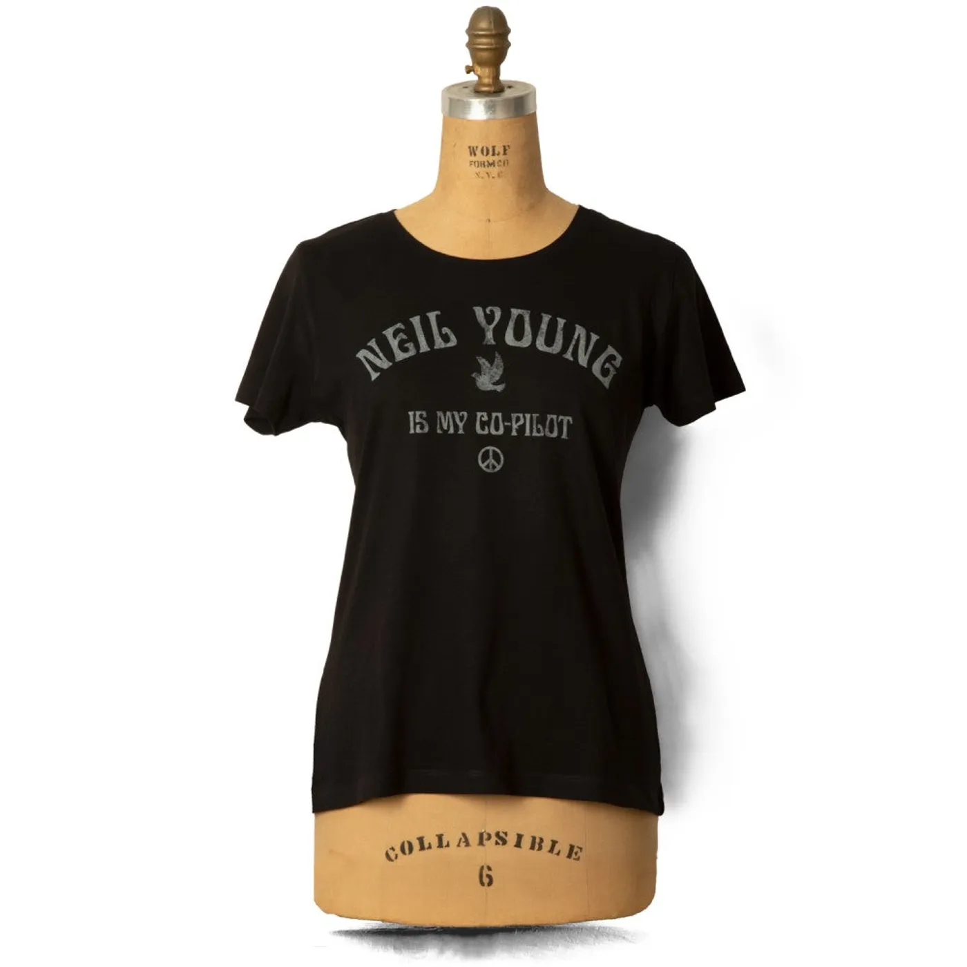 Neil Young Soft Organic Vintage Co-Pilot Women's Black T-Shirt