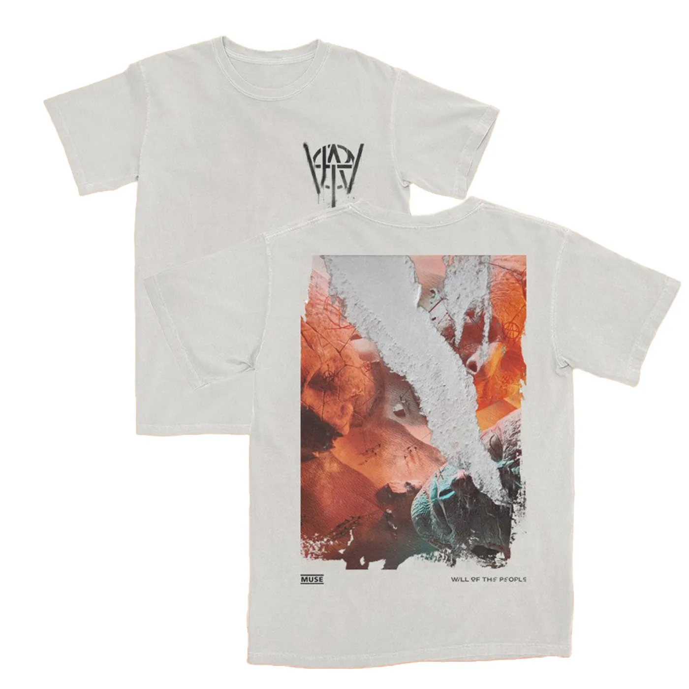 Muse Will of the People Cover Collage White T-Shirt