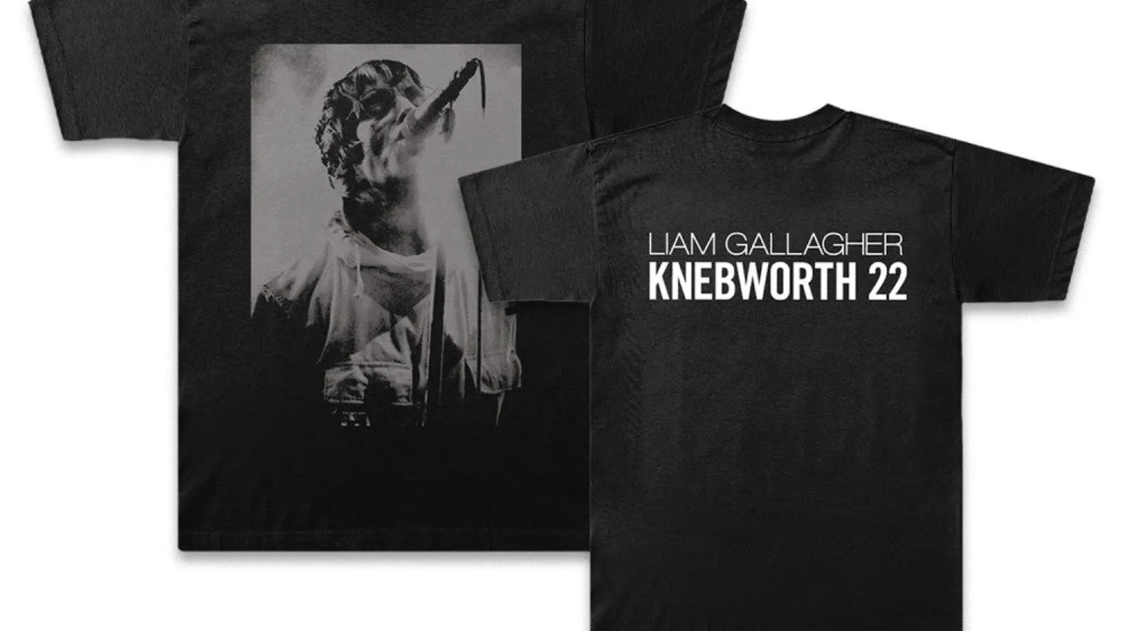 Liam Gallagher Knebworth 22 Live Photo T-Shirt Black