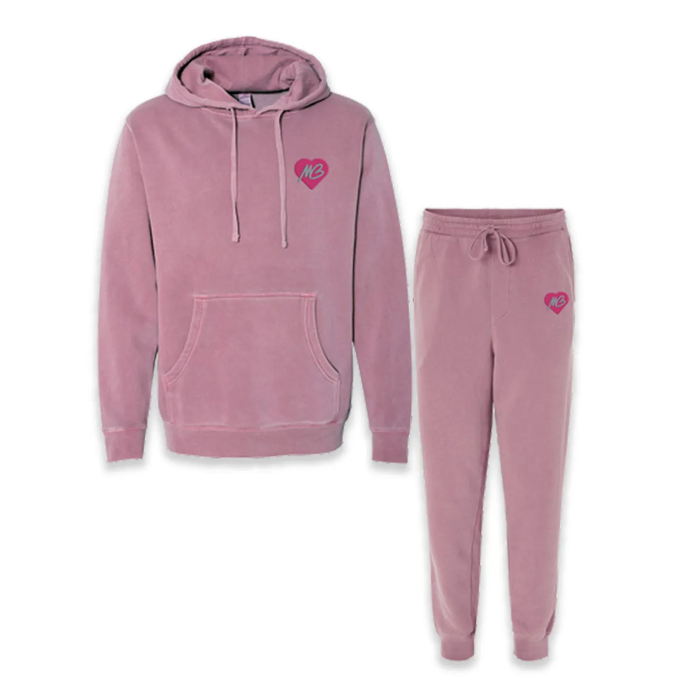 Michael Bublé MB Heart Logo Embroidered Mauve Sweatsuit Set