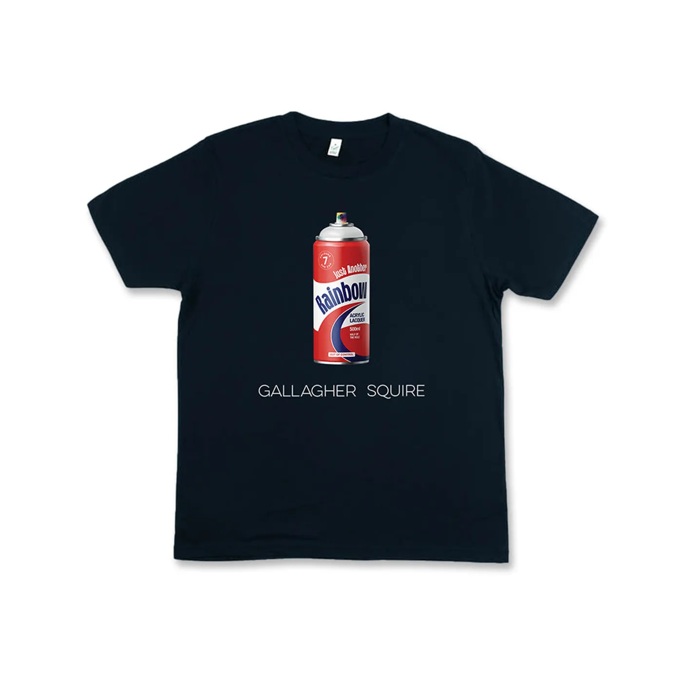 Liam Gallagher Just Another Rainbow Spray Can Navy T-Shirt