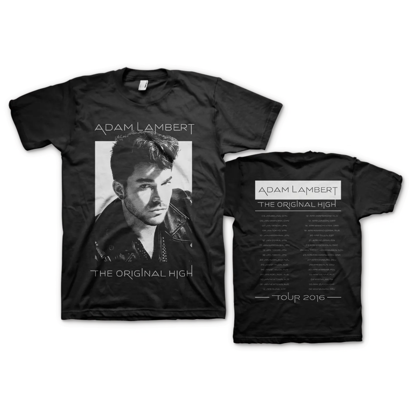 ADAM LAMBERT 2016 TOUR WHITE OUT T-SHIRT