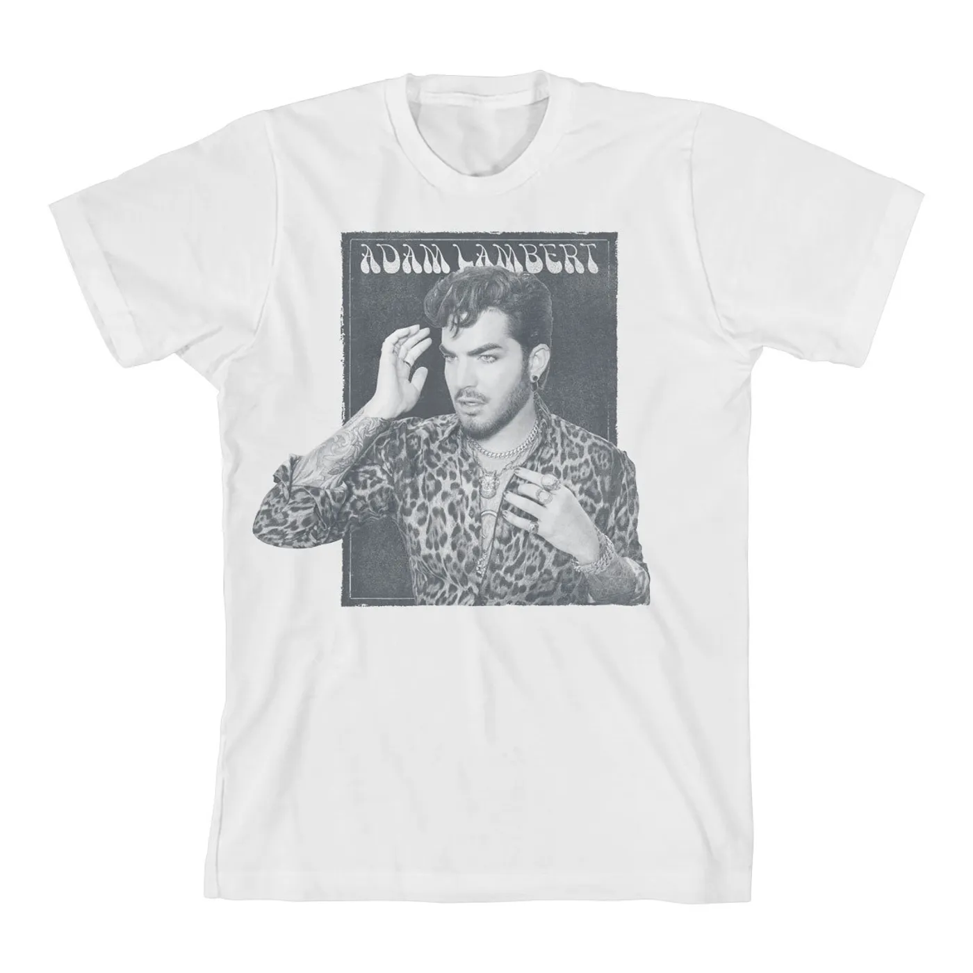 Adam Lambert Faded Box White T-Shirt
