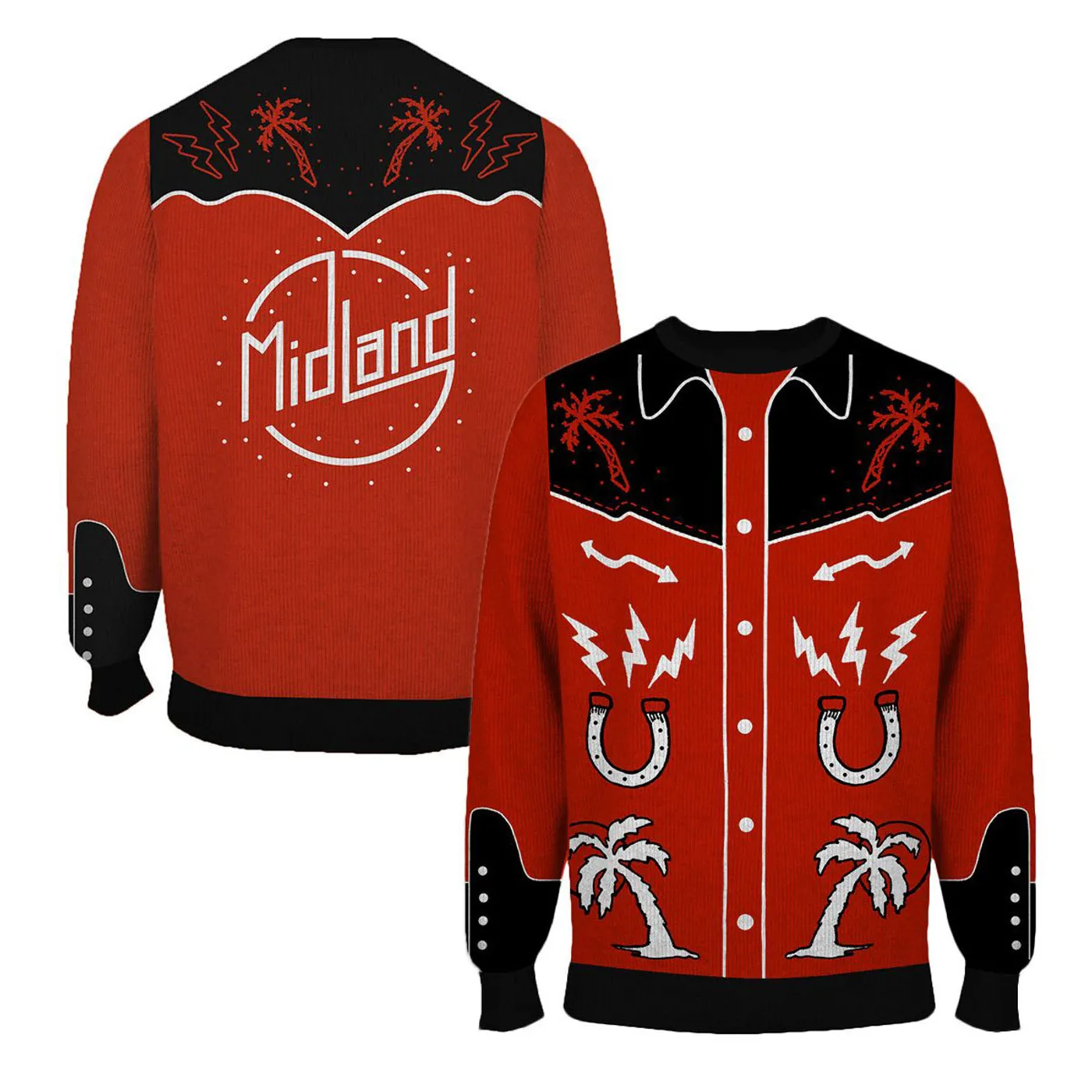 Midland Electric Palm Tree Christmas Sweater