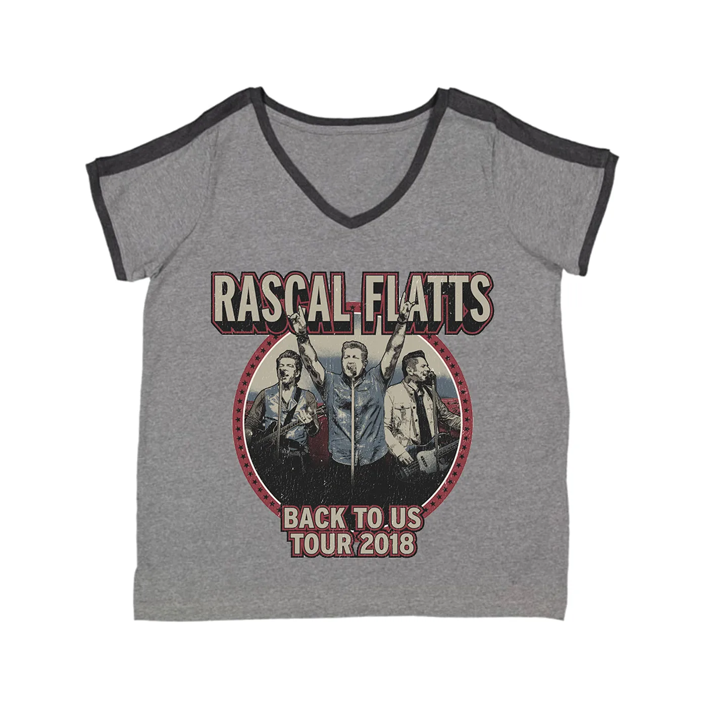 Rascal Flatts Back to Us Photo V-Neck Ringer