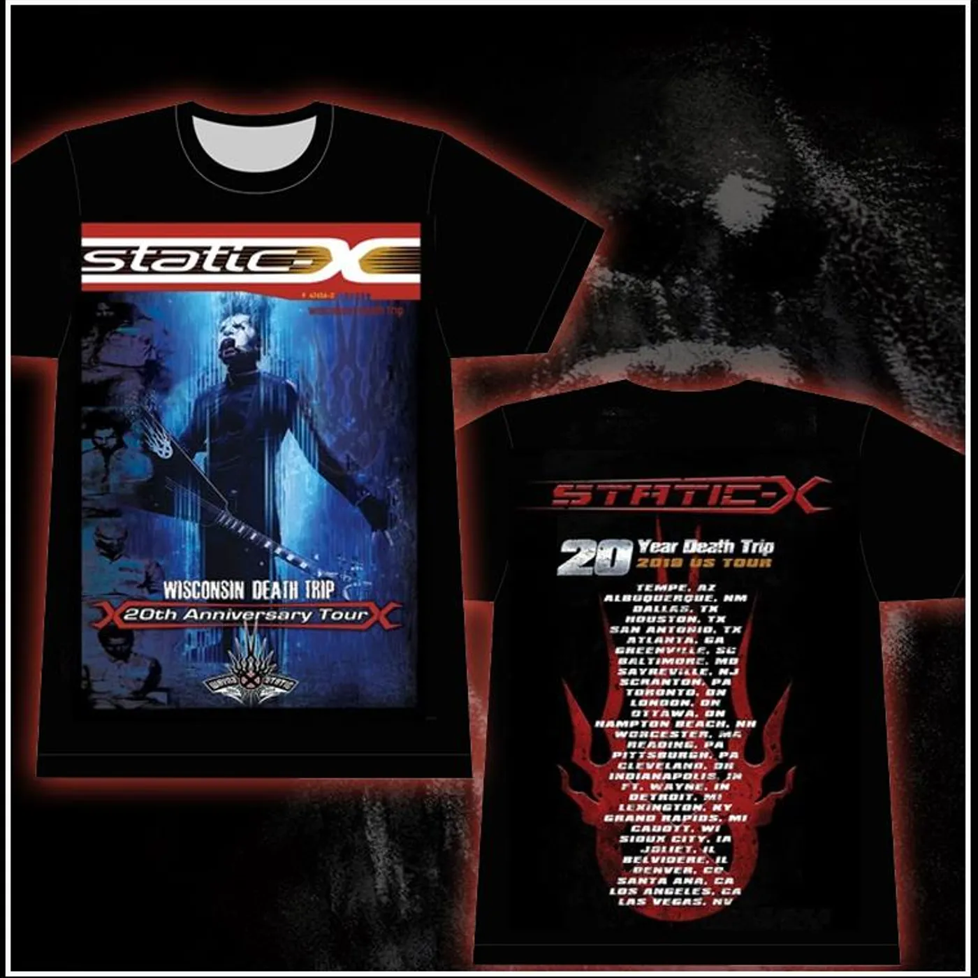 Static-X Xero Guitar Tee With Tour Dates