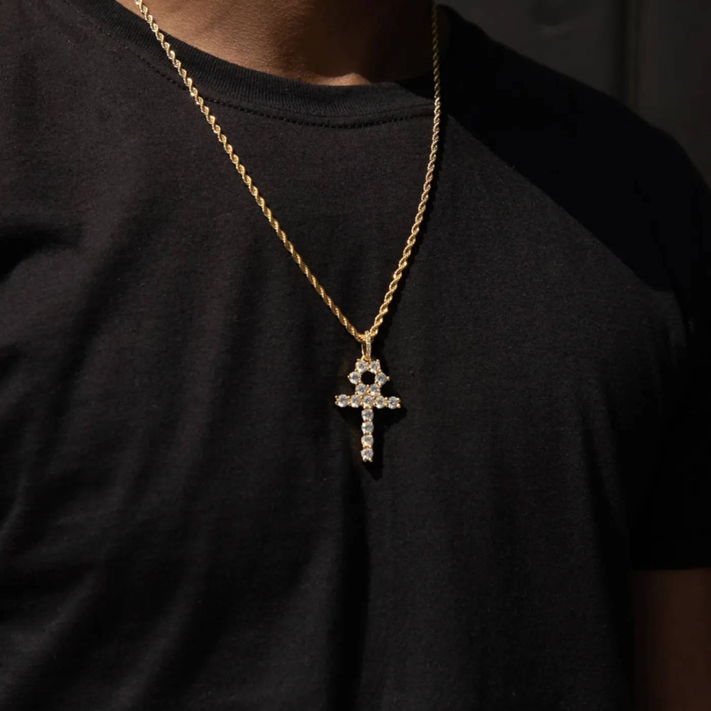 Tory Lanez ICED OUT GOLD ANKH PENDANT