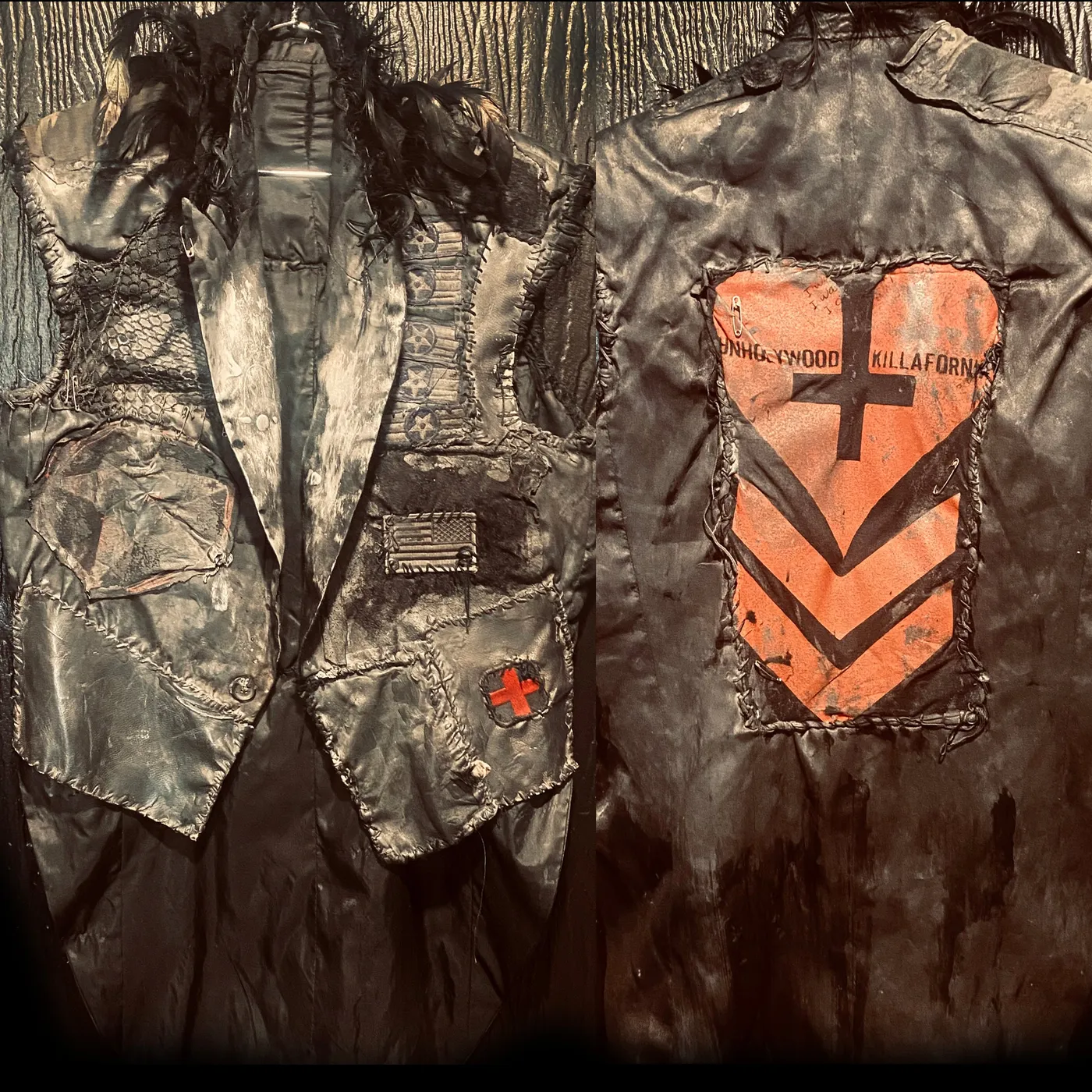 Custom Cross Your Heart Vest As Seen in the "Generation Fuck Star" Music Video. Made & Signed by Davey Suicide
