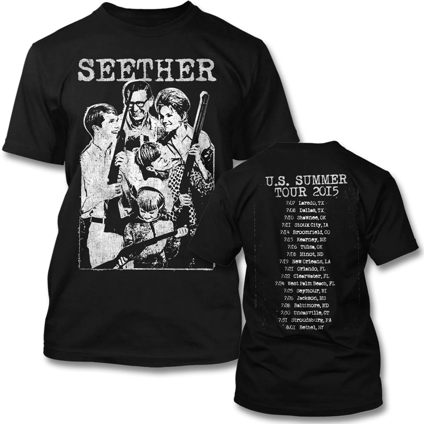 Seether Happy Family 2015 Tour T-shirt