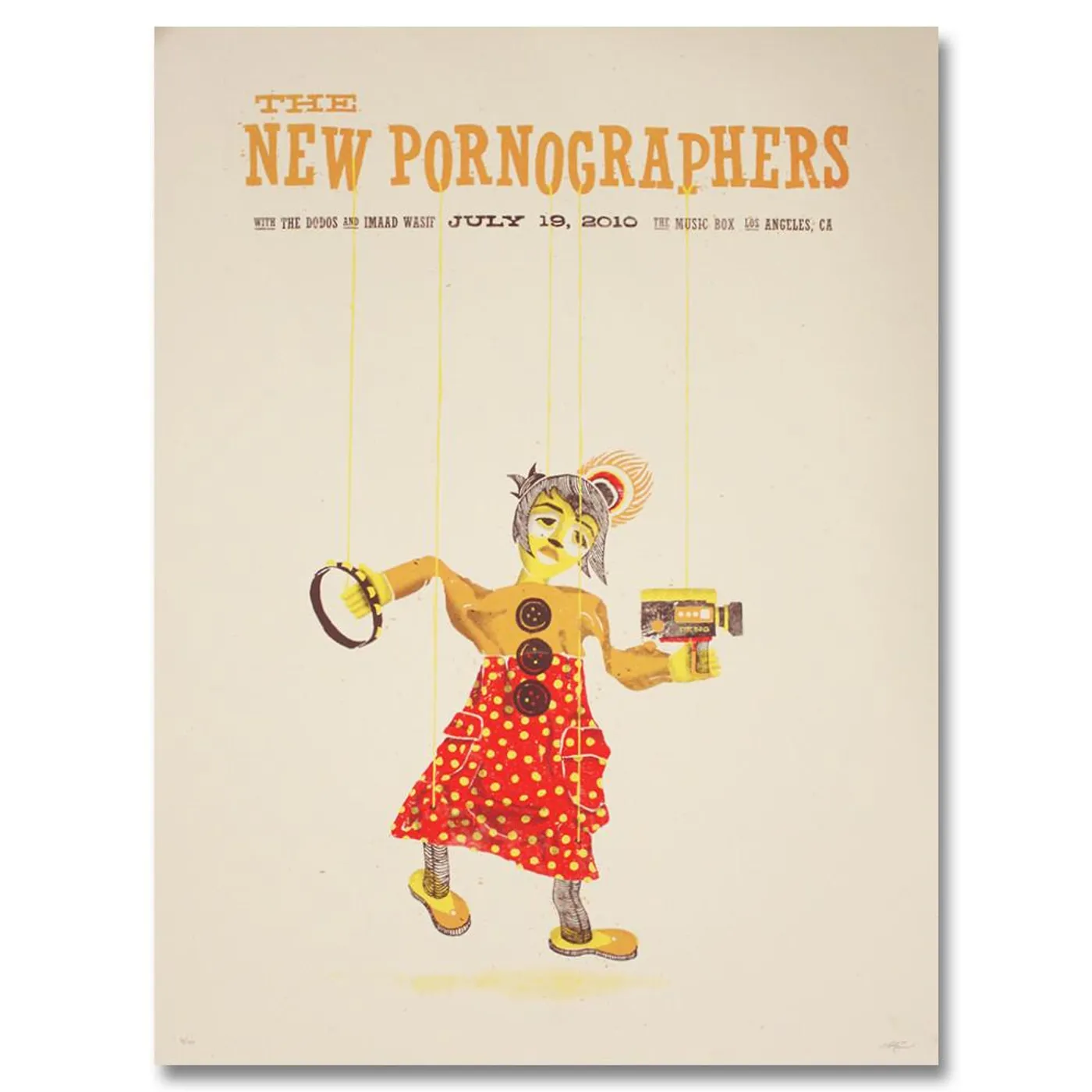 The New Pornographers The Music Box Los Angeles, CA 7/19/10 Poster