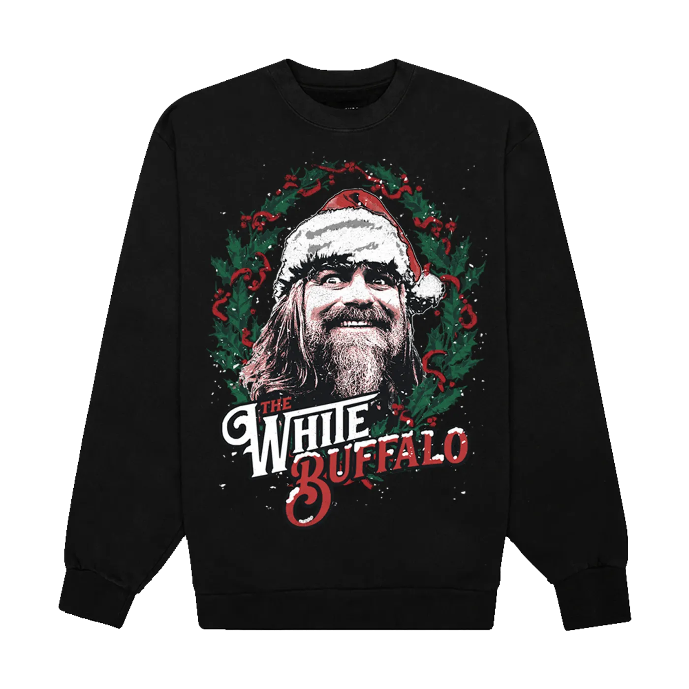 The White Buffalo Santa Buff Black Crewneck Sweatshirt
