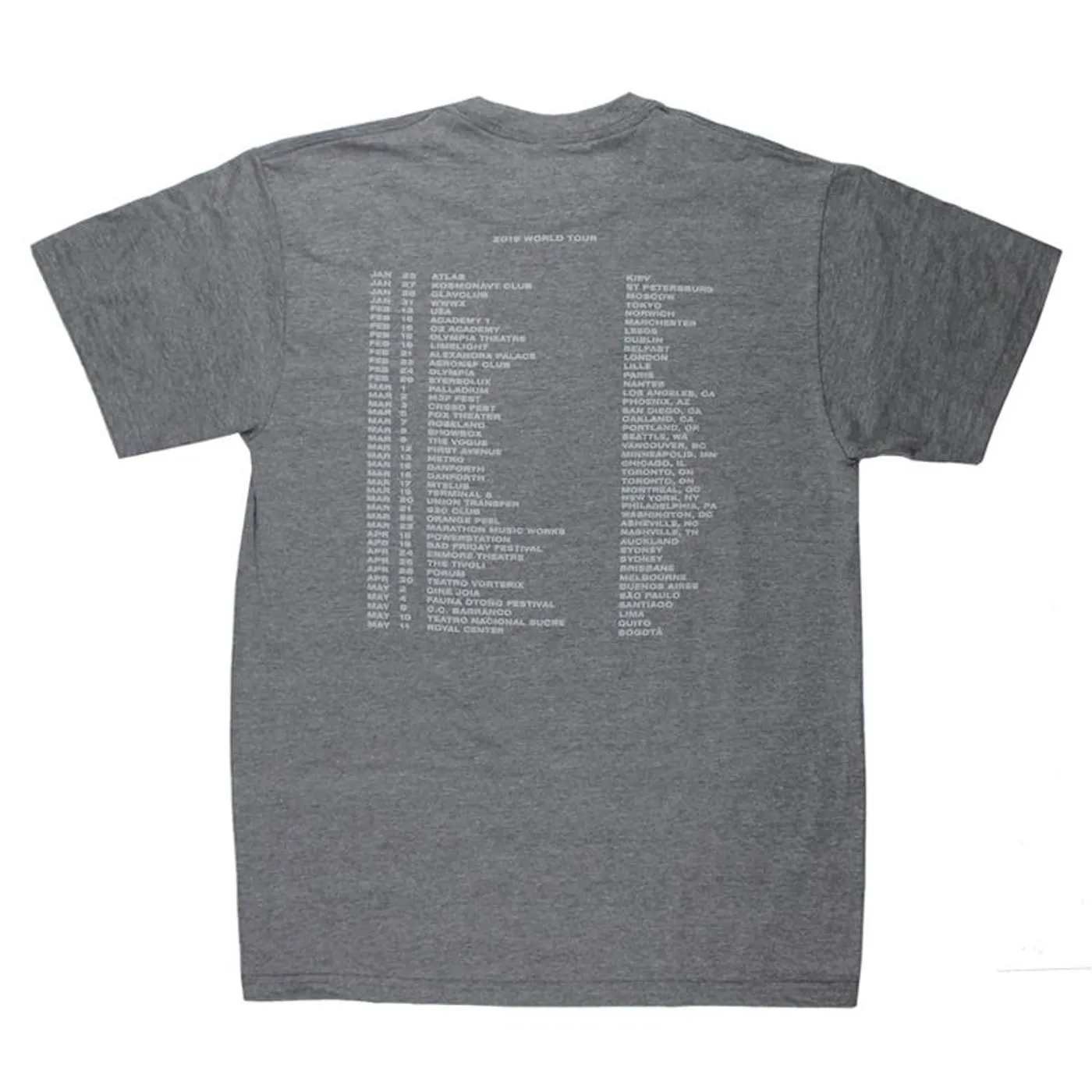 REVERSED JUNGLE LOGO 2019 TOUR GREY T-SHIRT