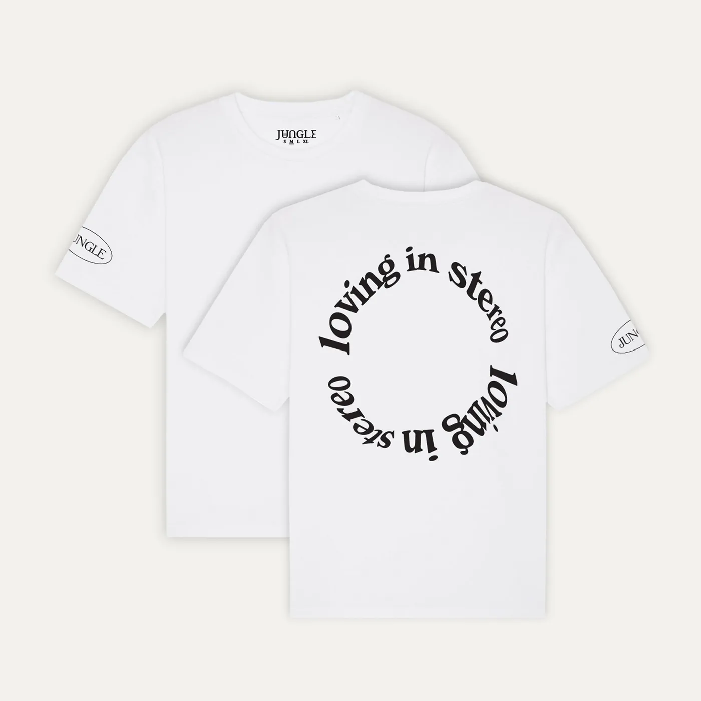 Jungle LOVING IN STEREO CIRCLE LOGO WHITE T-SHIRT