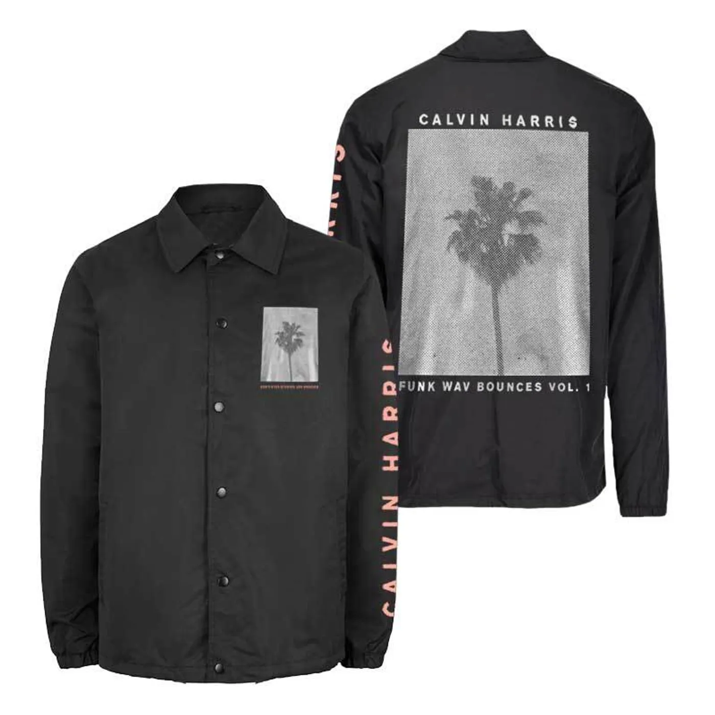 Calvin Harris PALM TREE BLACK COACHES JACKET