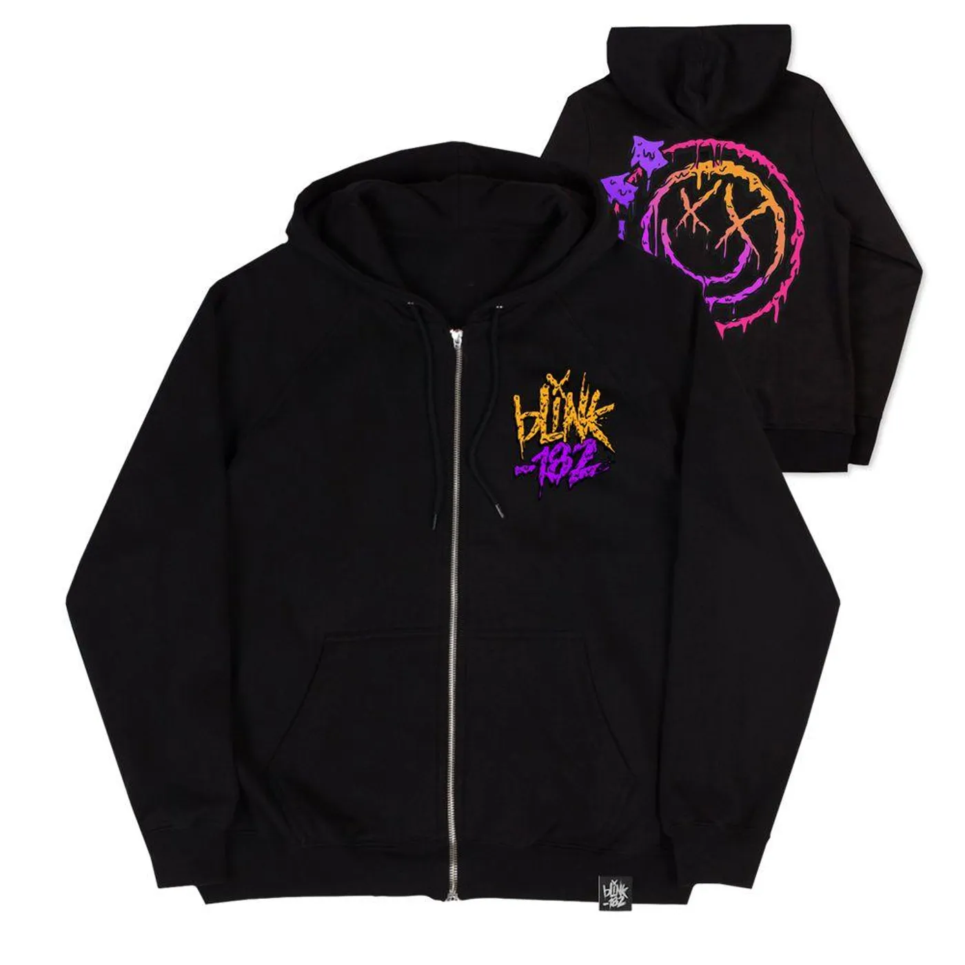 blink-182 Slime Smiley Black Zip Up Hoodie