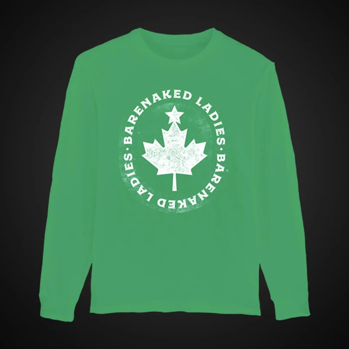 Barenaked Ladies Maple Leaf Long Sleeve Green Shirt