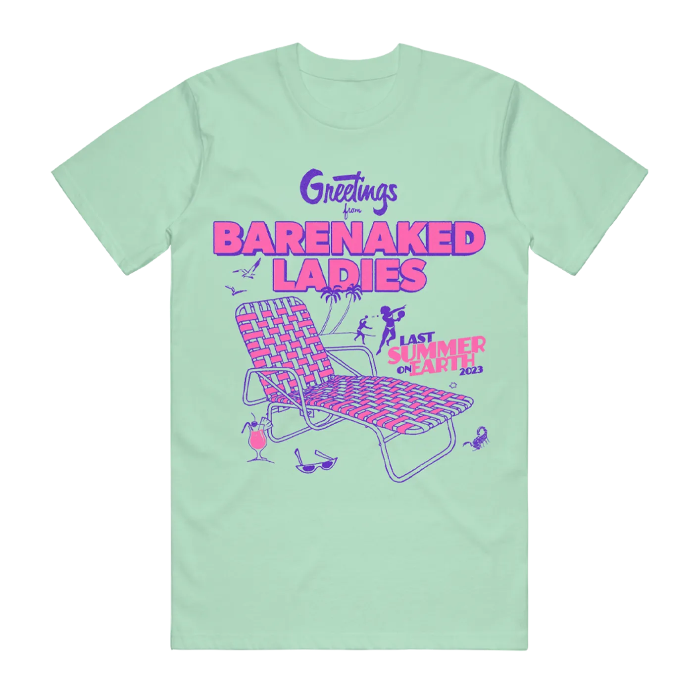Barenaked Ladies LSOE 2023 Beach Chair Mint Green Tee