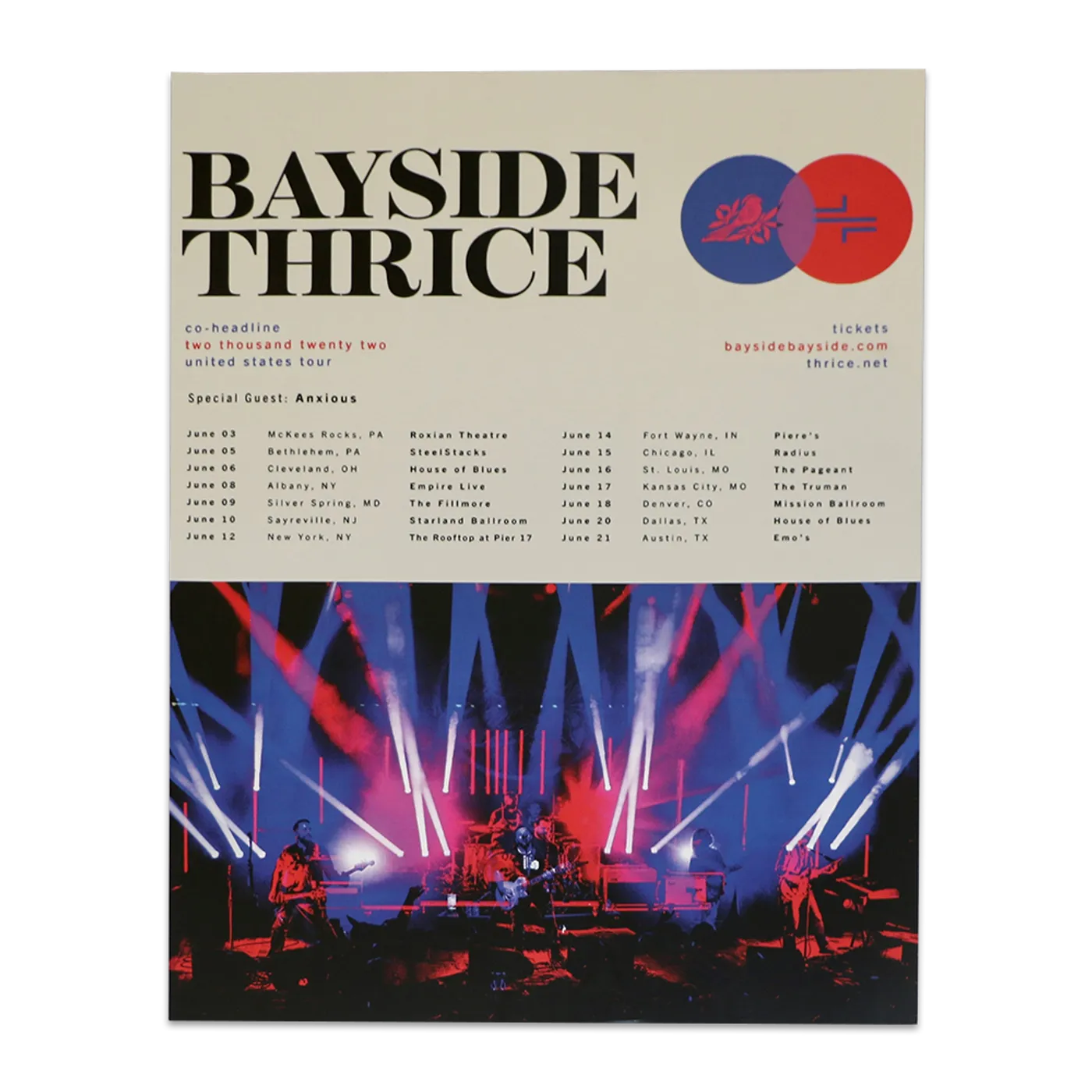 Thrice SUMMER TOUR 2022 POSTER