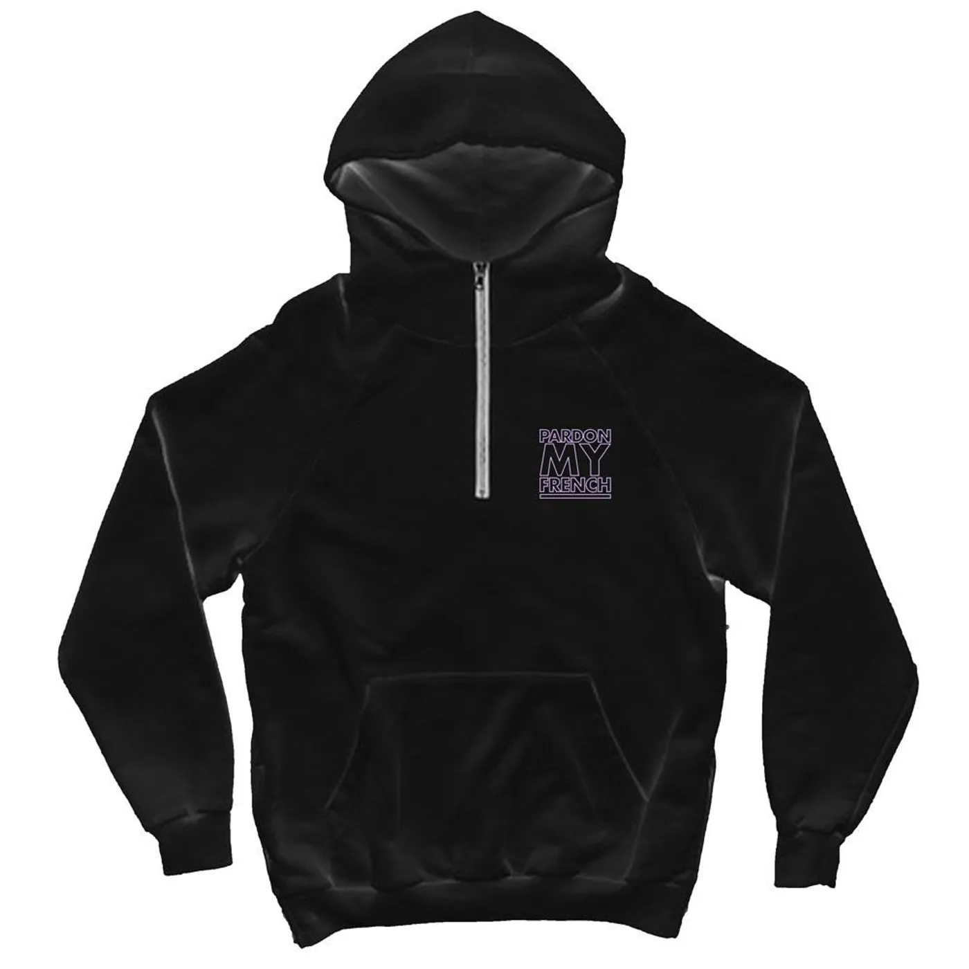 Pardon My French PMF CLASSIC LOGO BLACK ZIPPED HOODIE
