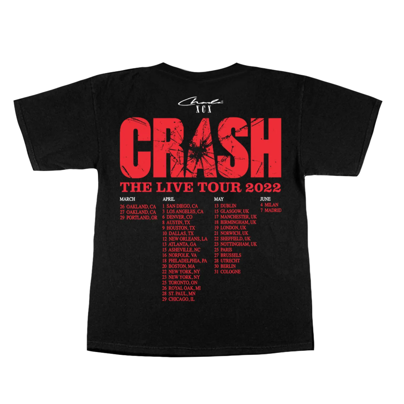 Charli xcx 2022 Tour Black Tee