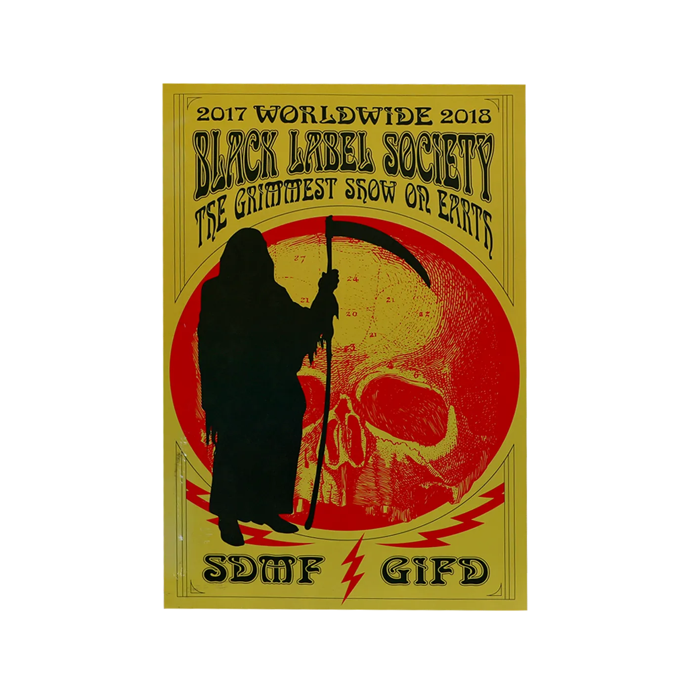 Black Label Society 2017-18 Grimmest Tour Poster