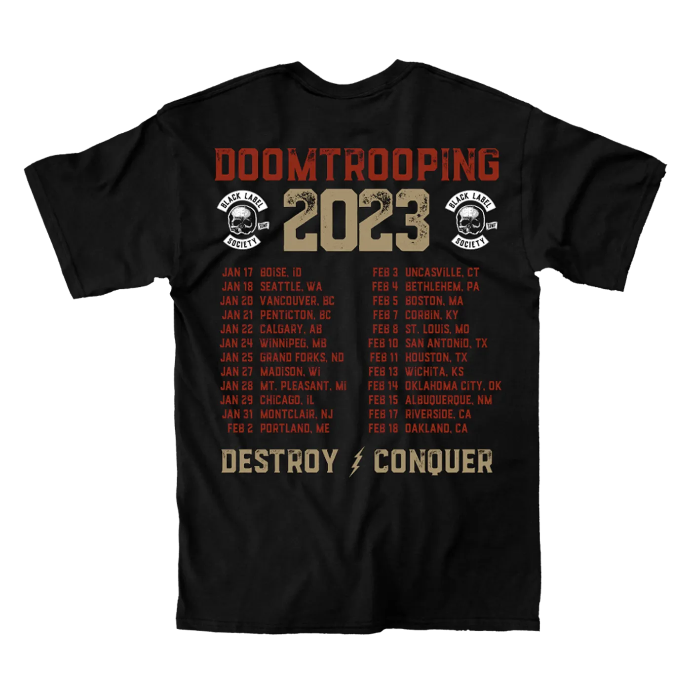 Black Label Society The Doomtrooper 2023 - Tour Tee