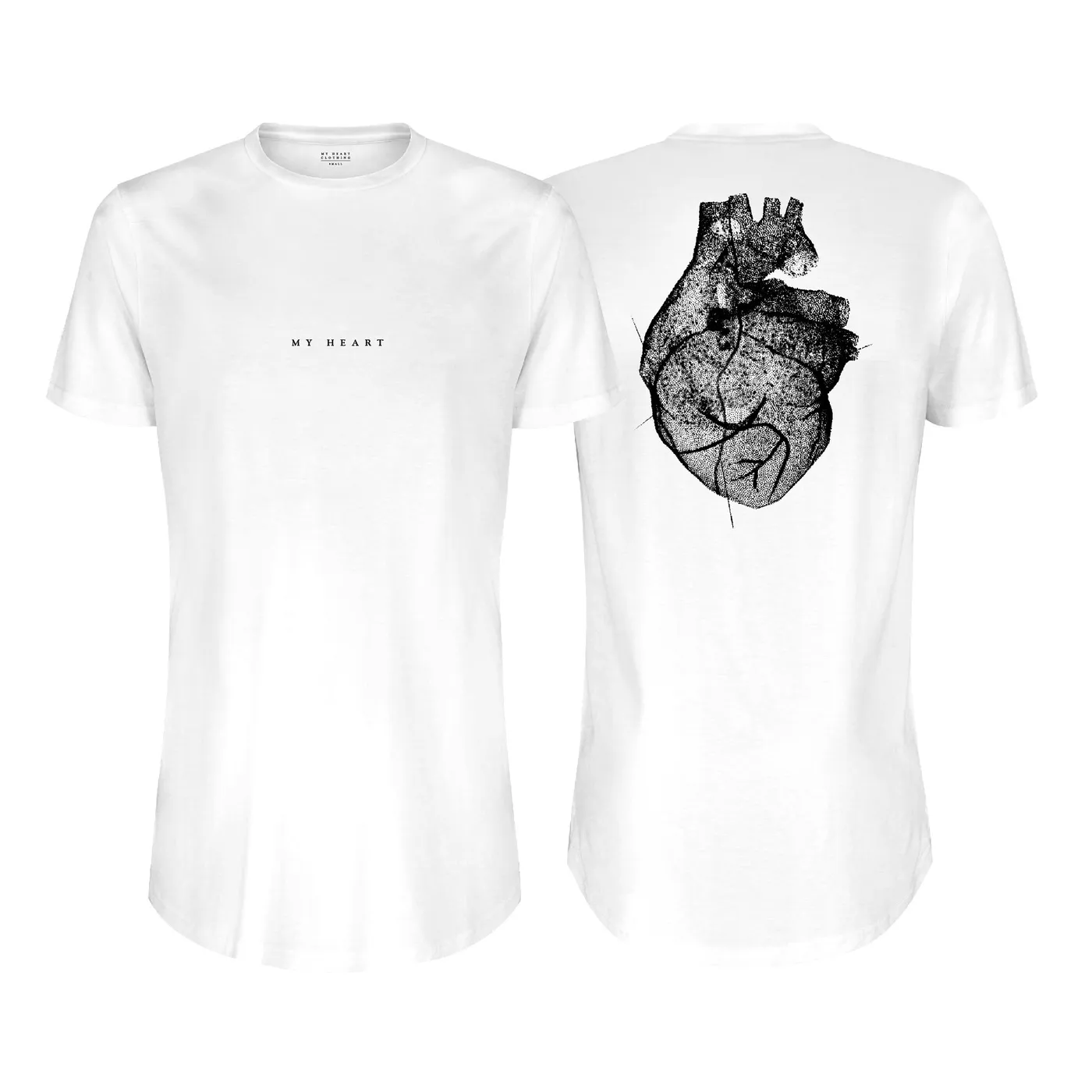 Nic Fanciulli White Longline w/ large My Heart graphic