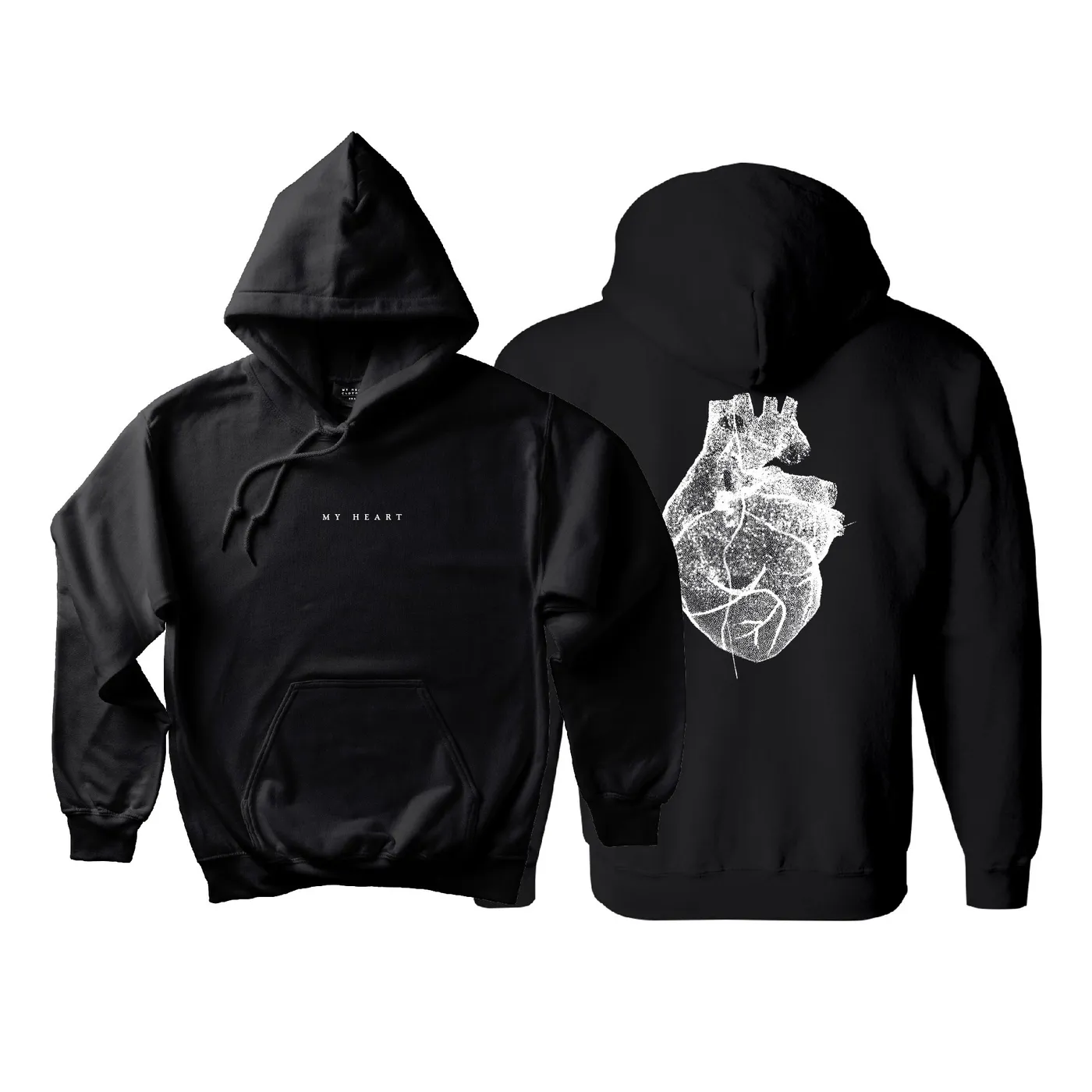 Nic Fanciulli Black Hoodie w/ large My Heart graphic