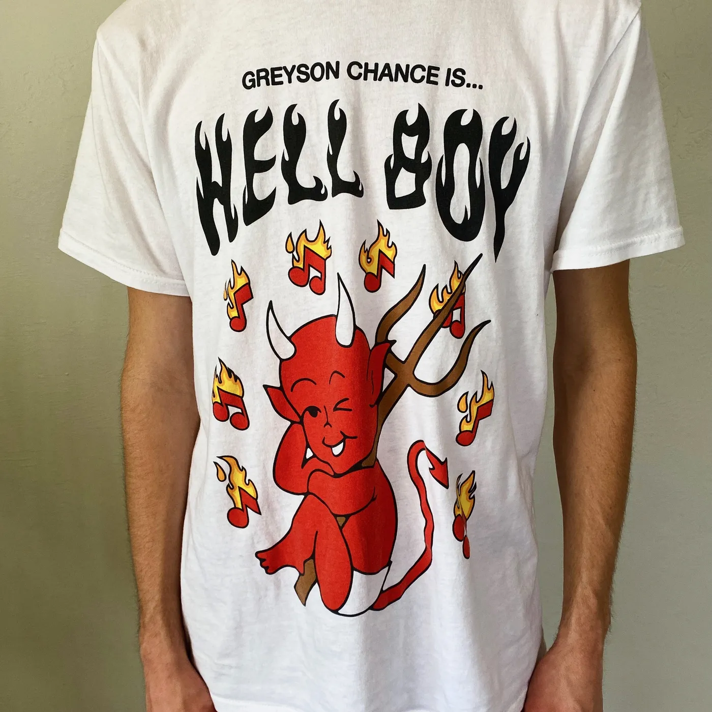 Greyson Chance Hellboy Tee - White