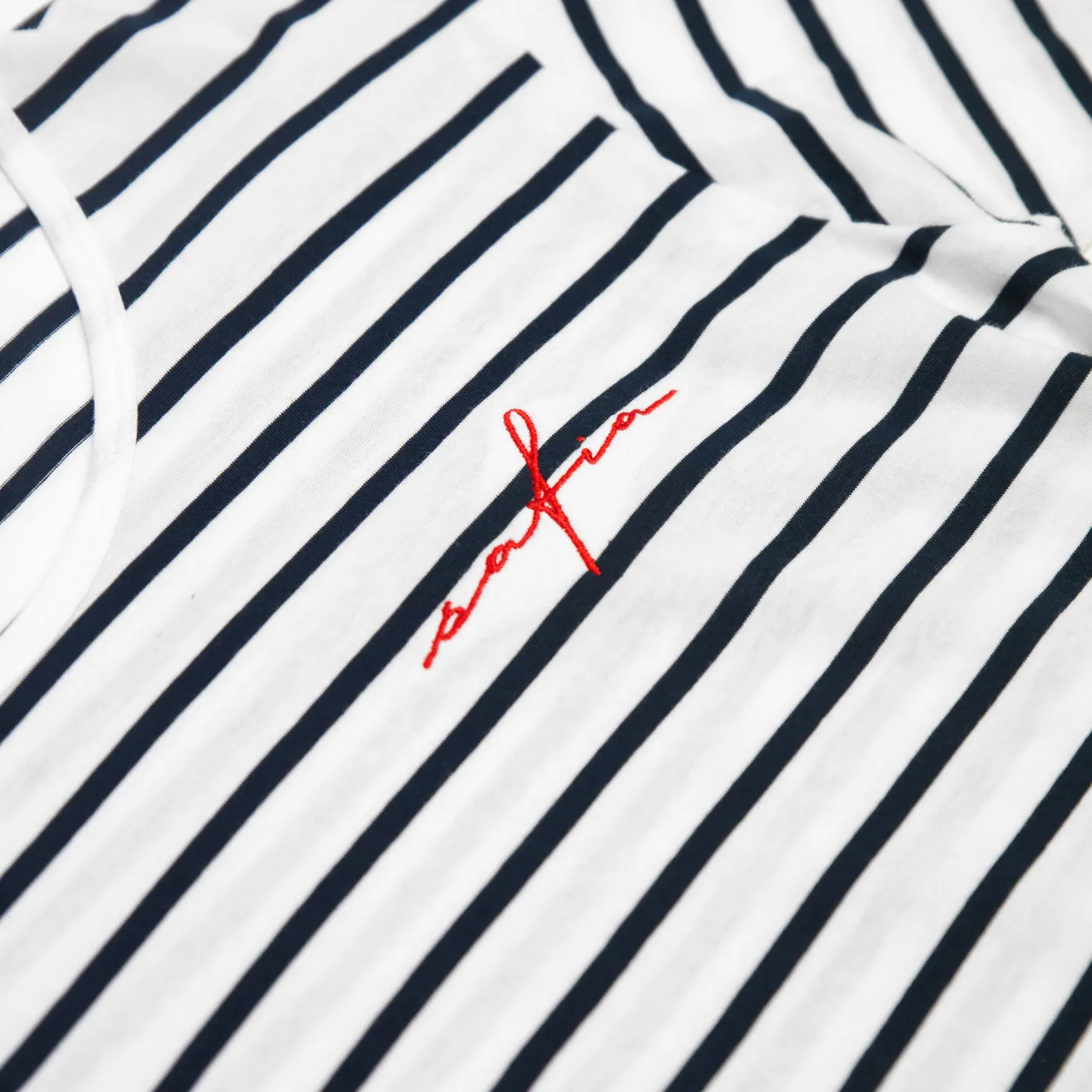 Safia Embroidered Striped Tee