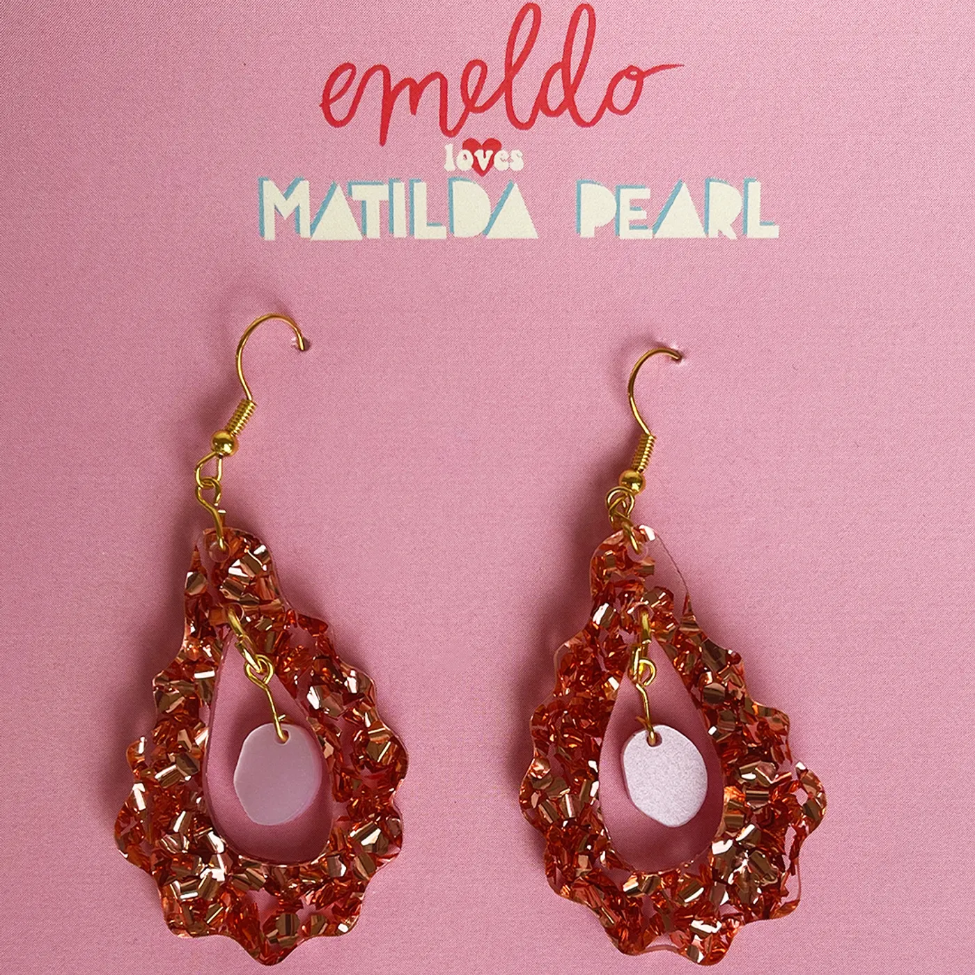 Matilda Pearl X Emeldo Earrings (Double Glitter)